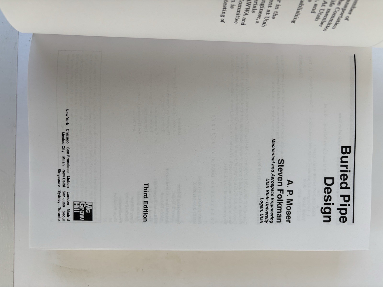 A. Moser Steve Folkman BURIED PIPE DESIGN 3/E (Hardback)
