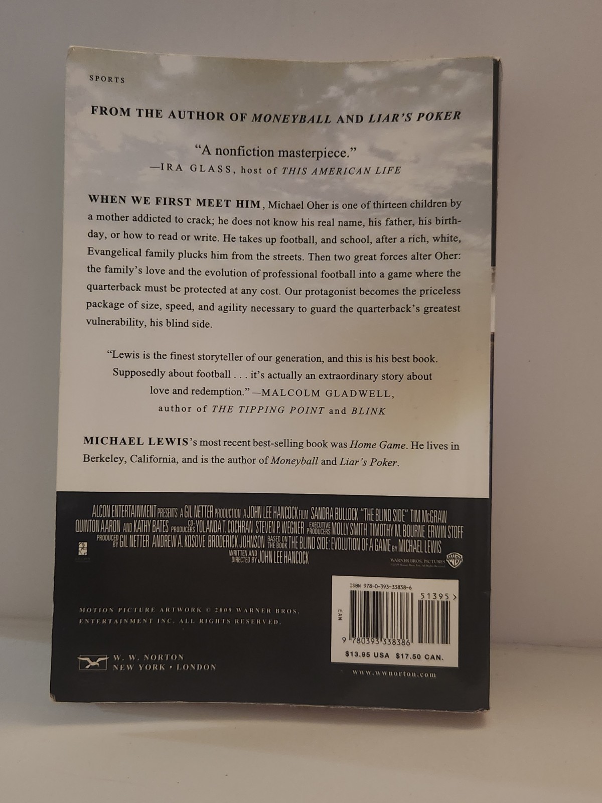 The Blind Side Michael Lewis Michael Oher Football Non-Fiction Book 10.3oz Good!
