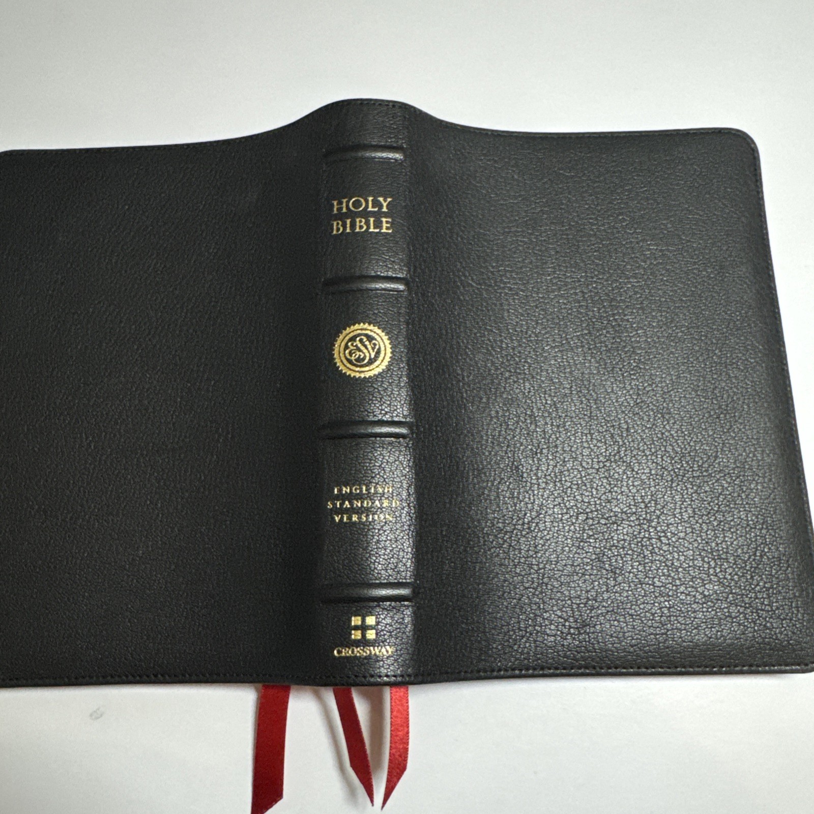 Holy Bible ESV Heirloom Single Column Personal Size Bible, Goatskin, Black
