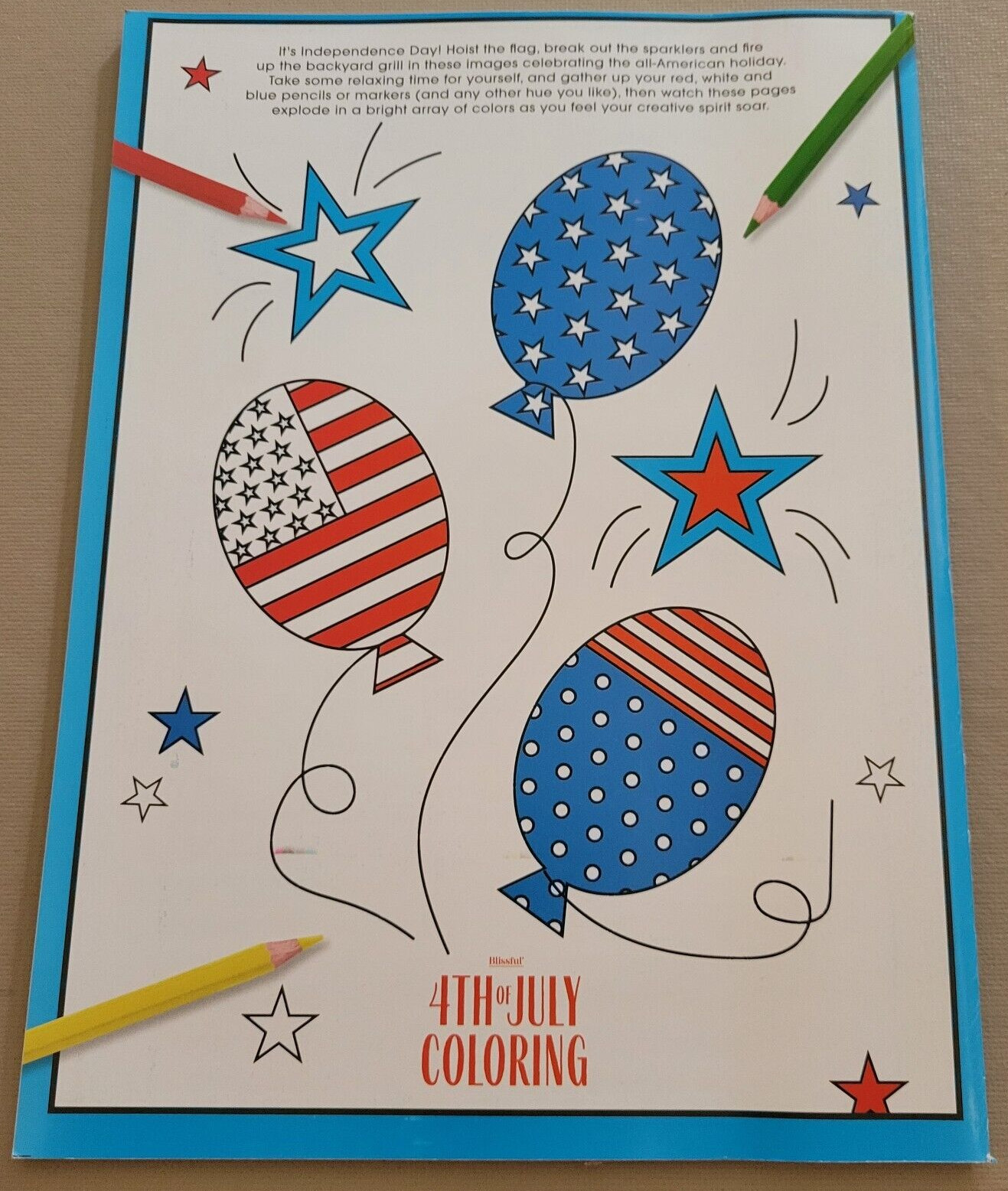 4th OF JULY ADULT COLORING BOOK – 2022 CENTENNIAL – 32 FESTIVE COLORING PAGES