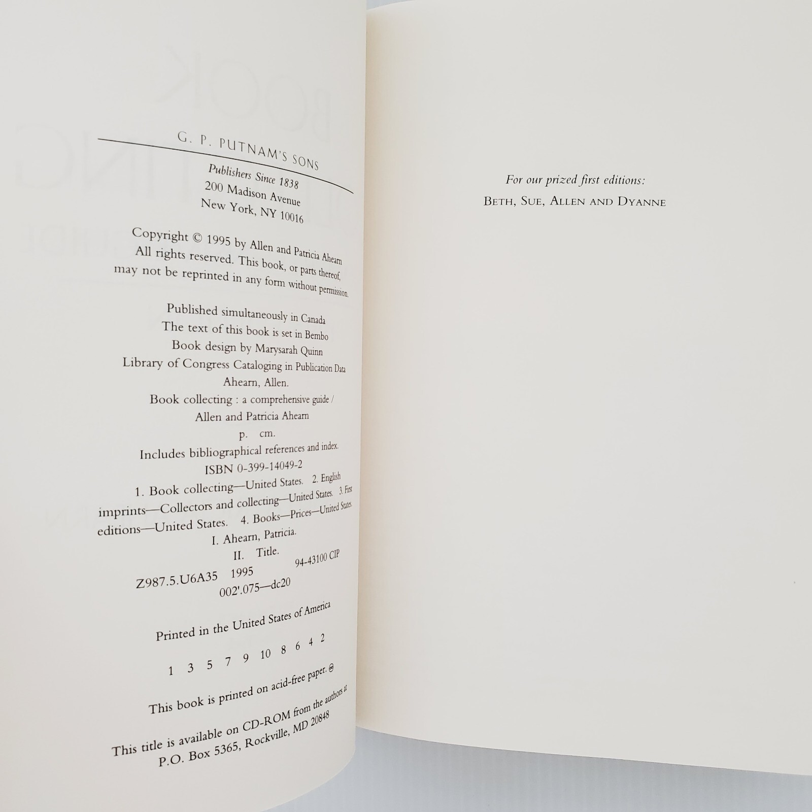 Book Collecting A Comprehensive Guide Hardcover Book By Allen & Patricia Ahearn