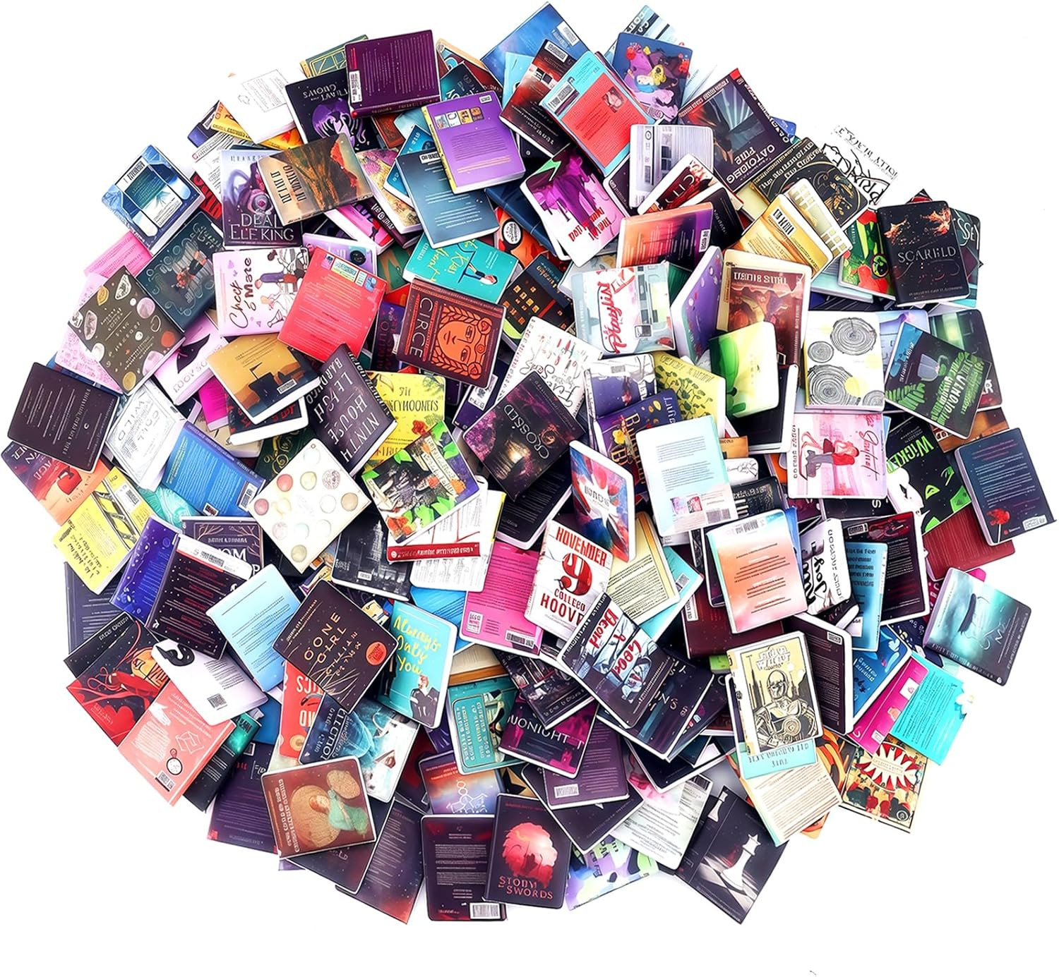 300Pcs Mini Books for Anxiety Bookshelf Tiny Book Fun Mini Brands Book Miniature