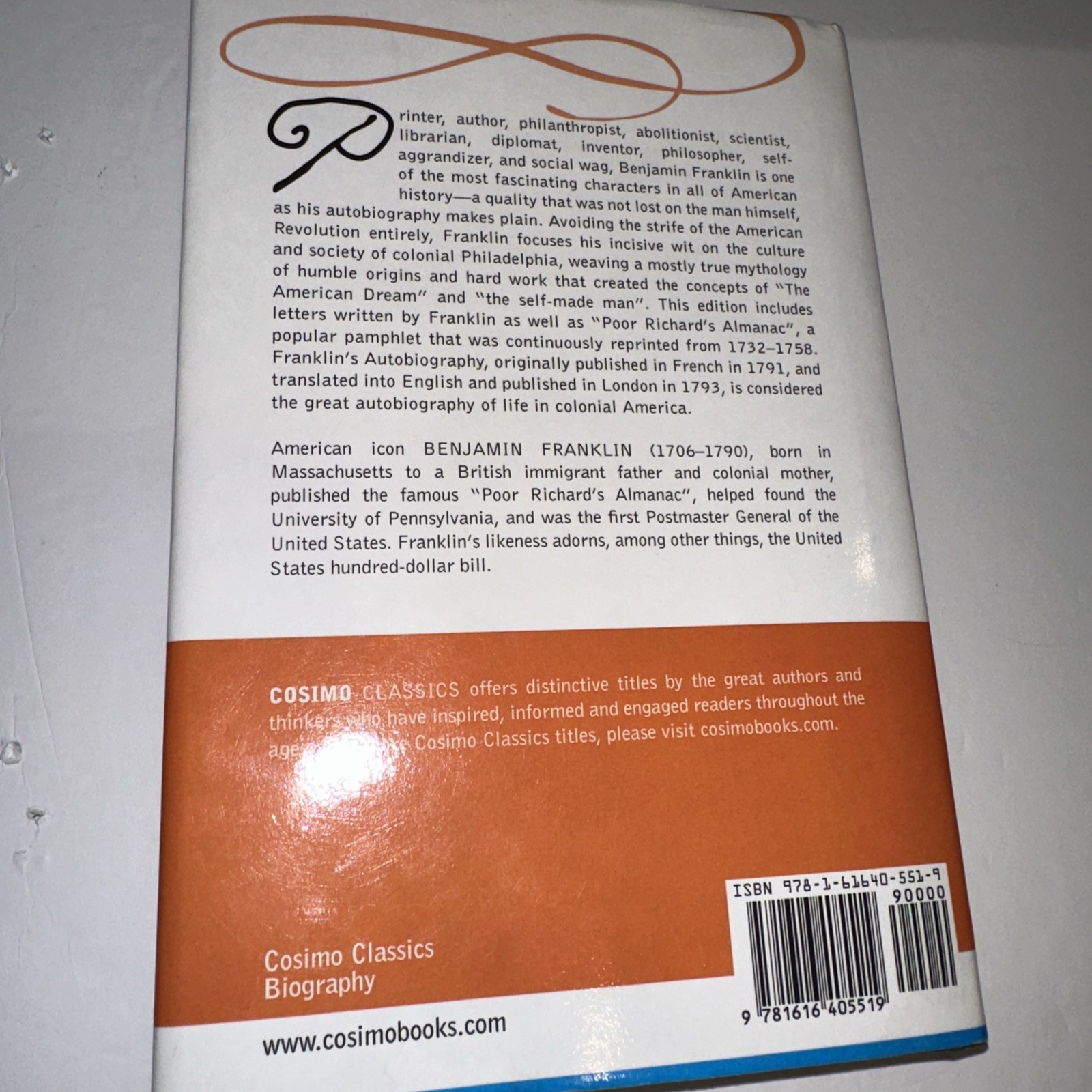 Autobiography of Benjamin Franklin Including Poor Richard’s Almanac HCDJ 2011