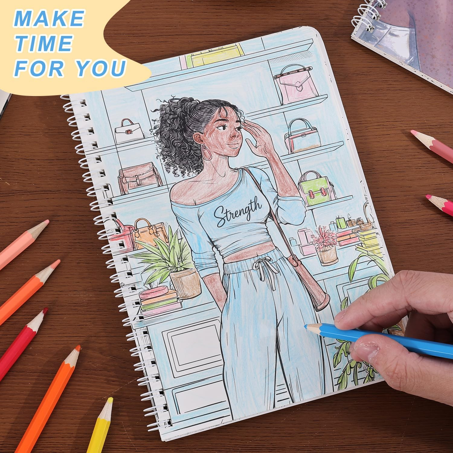 Women’S Coloring Book 30 Pages Black Girls Coloring Books for Adults to Relax an