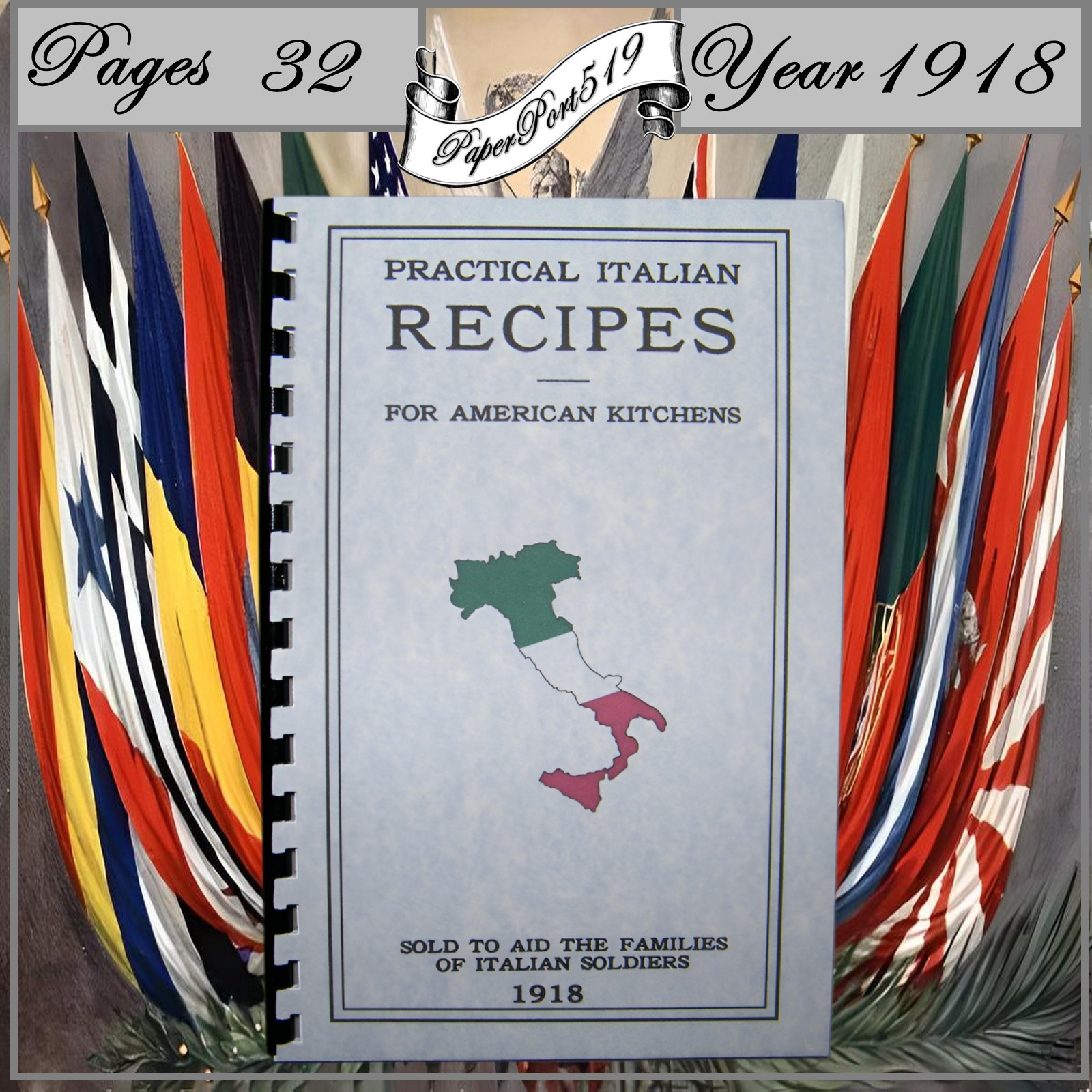 1918 Practical Italian Recipes For American Kitchens Cook Book 32 Pages