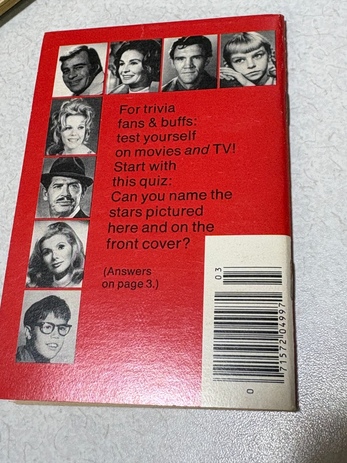 1982 Movie & TV Trivia Quiz Mini Magazine Dell Purse Book 64 pages