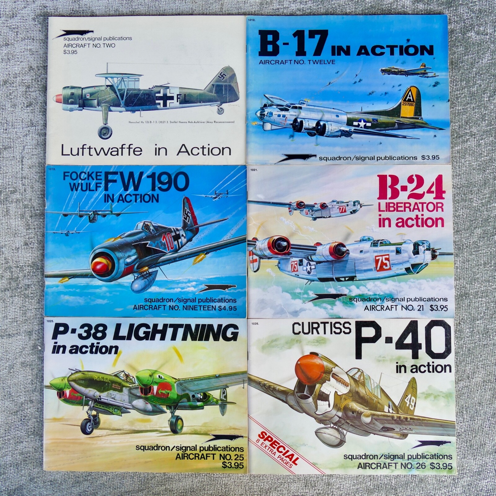 Lot 14 Squadron/Signal Publications Aircraft in Action book set ww2 wwii planes