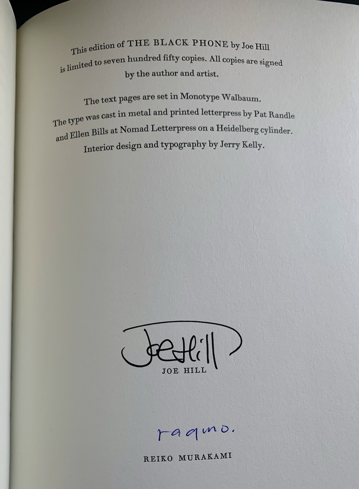 Suntup – The Black Phone by Joe Hill – Artist Edition – Brand new Unread