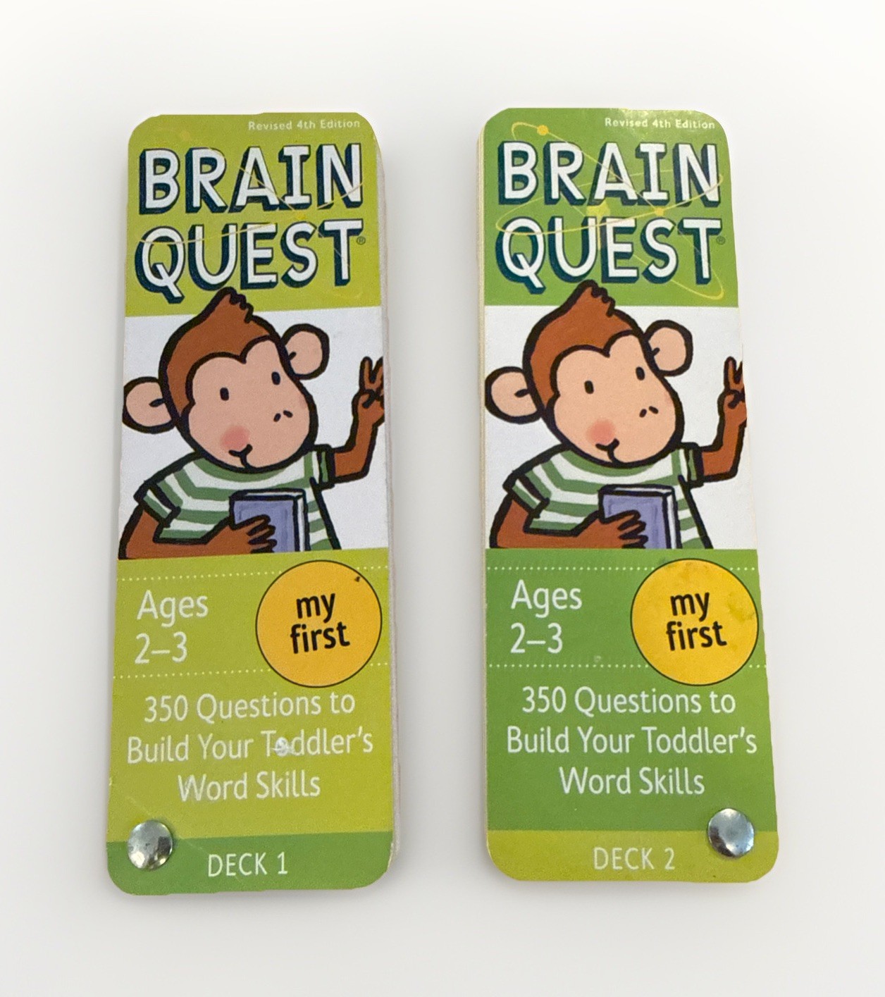 Brain Quest Ages 2-3 My First Deck 1 & 2 350 Questions To Build Skill 4th Ed.