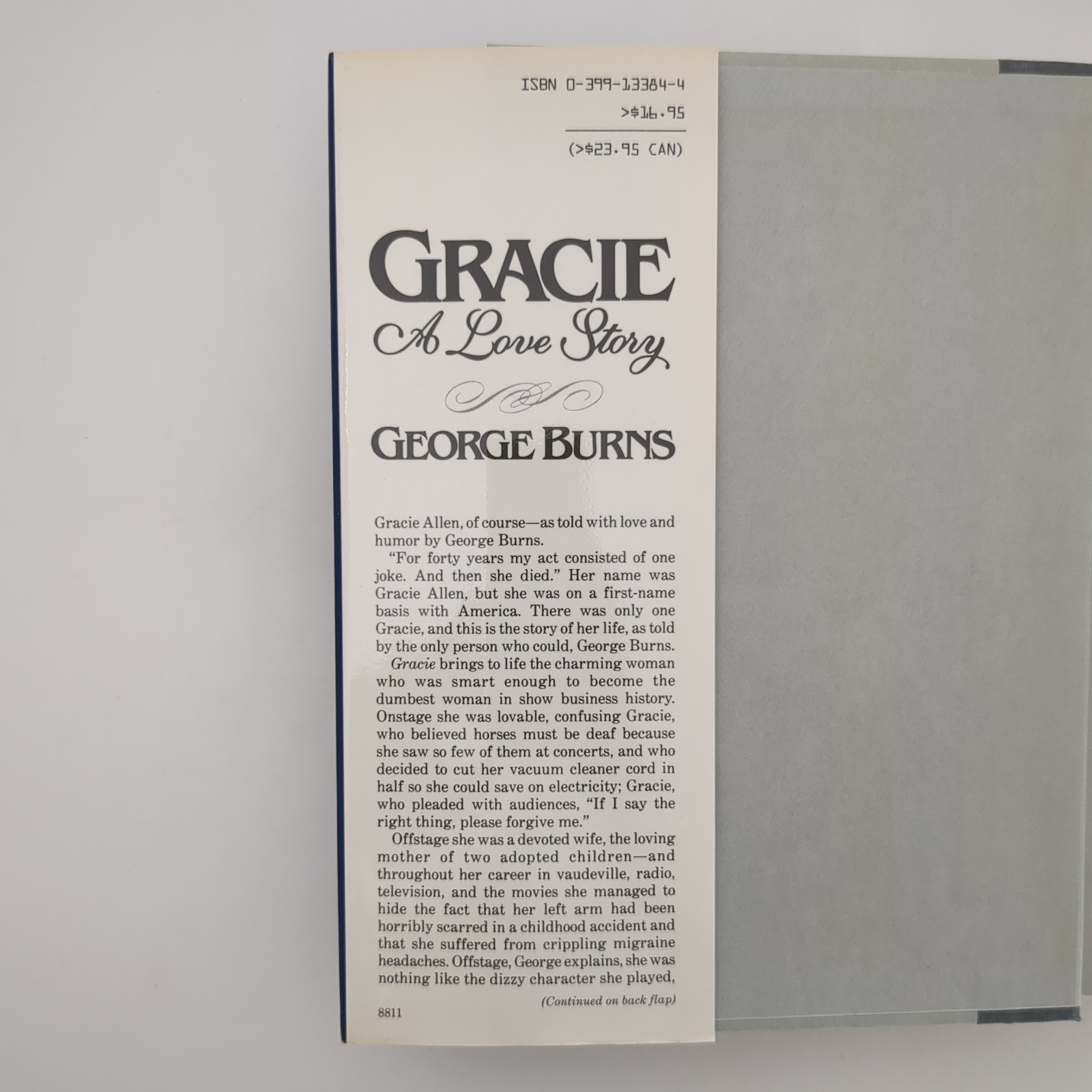 Gracie A Love Story Comedy Memoir First Edition Hardcover Book George Burns 1988