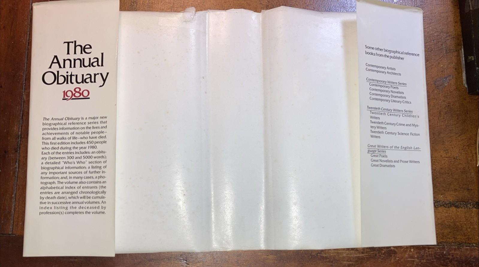 The Annual Obituary 1980 First Edition Hardcover St. Martin’s Press w DJ 874 pgs