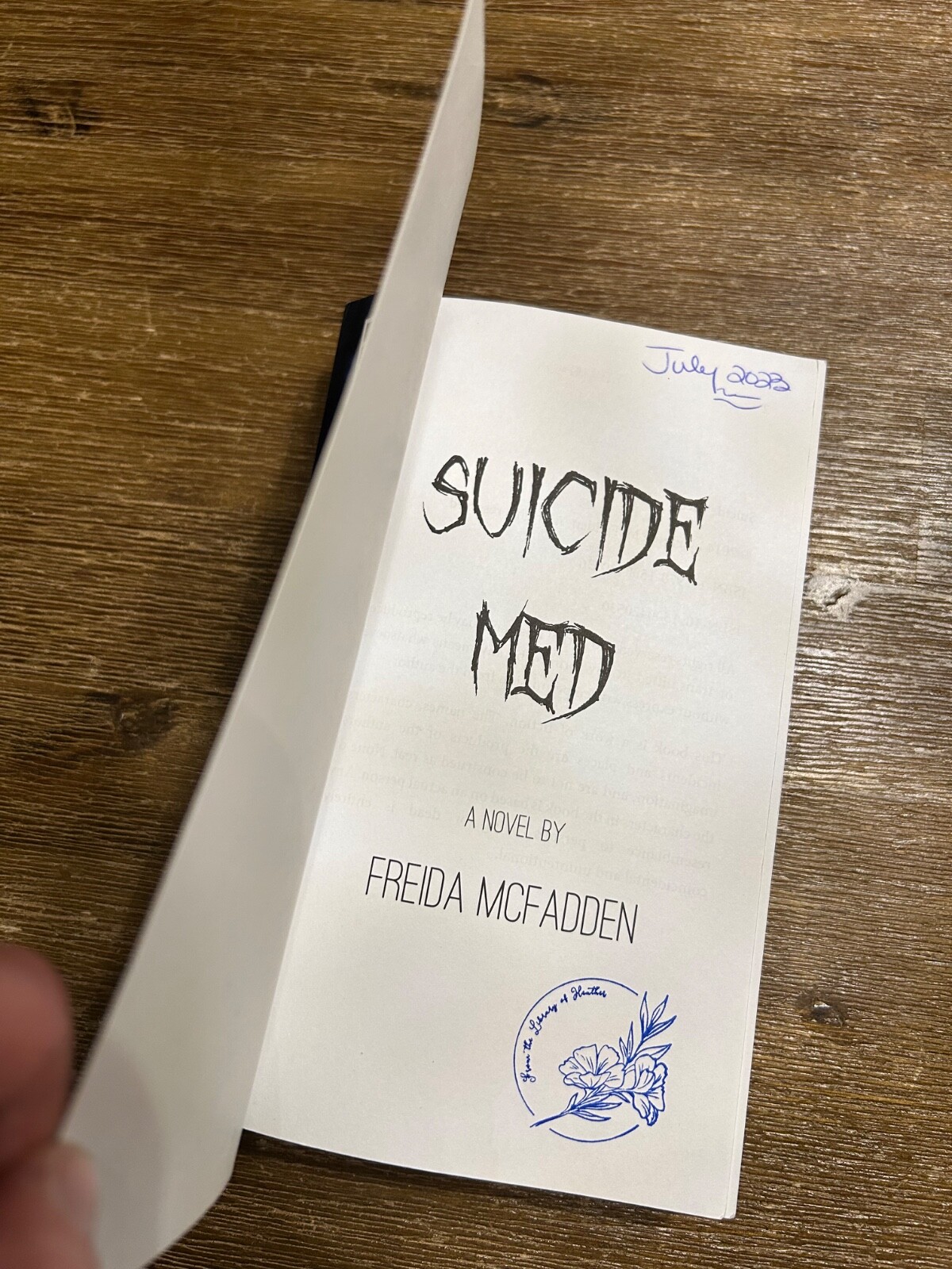 Suicide Med Book by Freida McFadden (Out Of Print) Collectible Paperback OOP