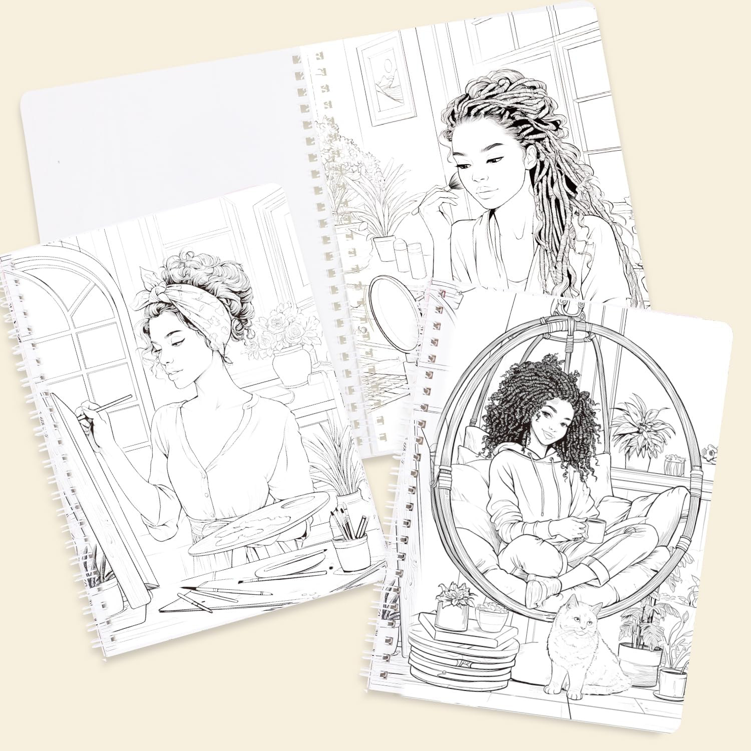 Women’S Coloring Book 30 Pages Black Girls Coloring Books for Adults to Relax an