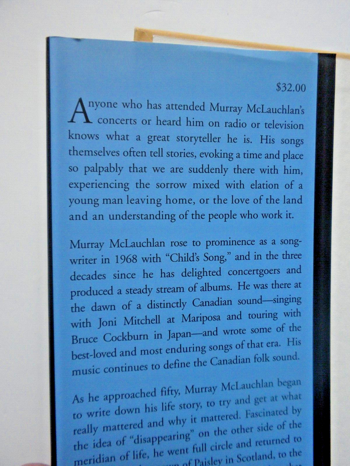 *SIGNED* MURRAY McLAUCHLAN Memoir 1998 GETTING OUT OF HERE ALIVE 396 pages HCDJ