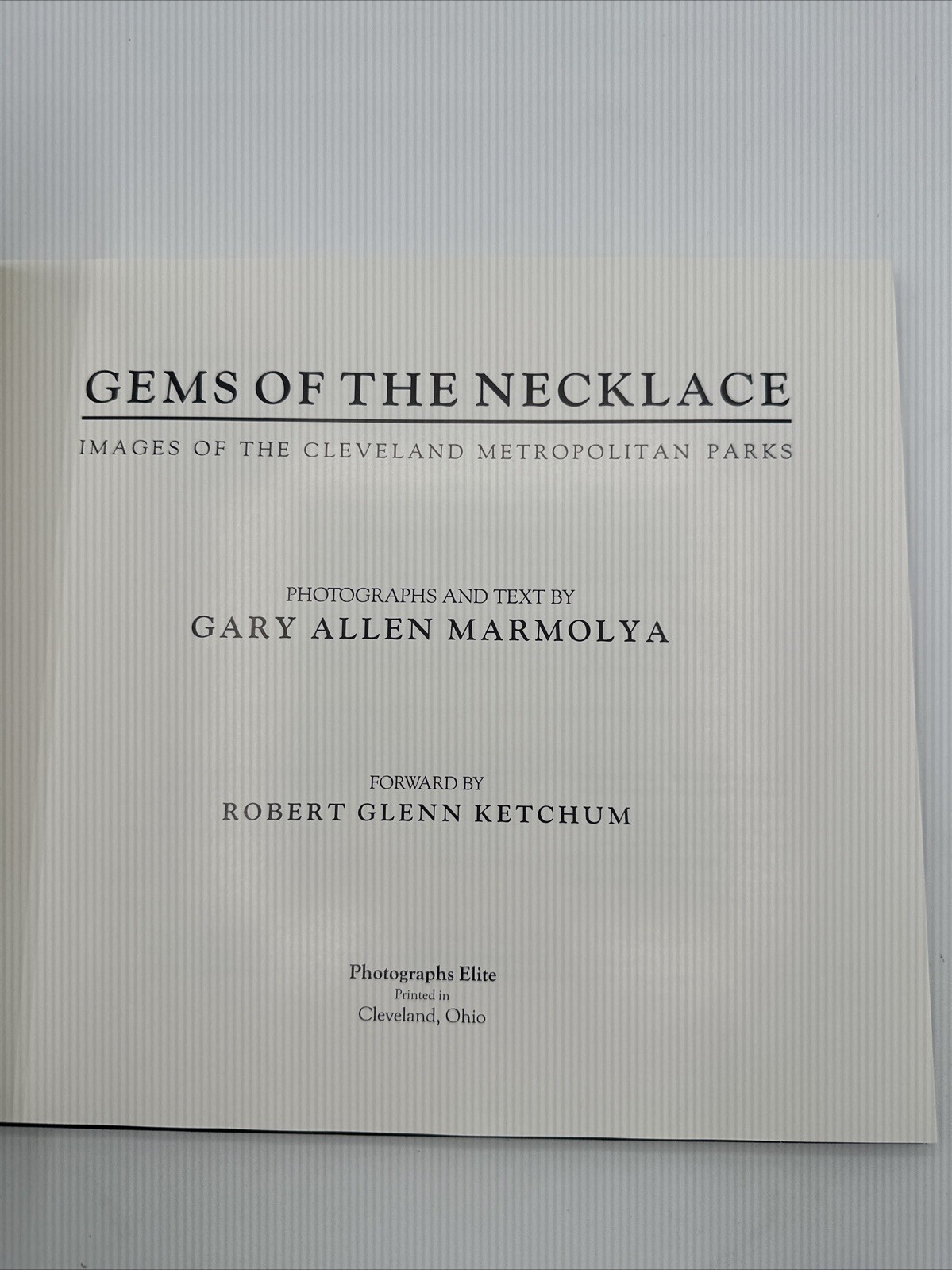 Gems Of The Necklace Gary Allen Marmolya Signed Inscribed HC 1993 Cleveland Park