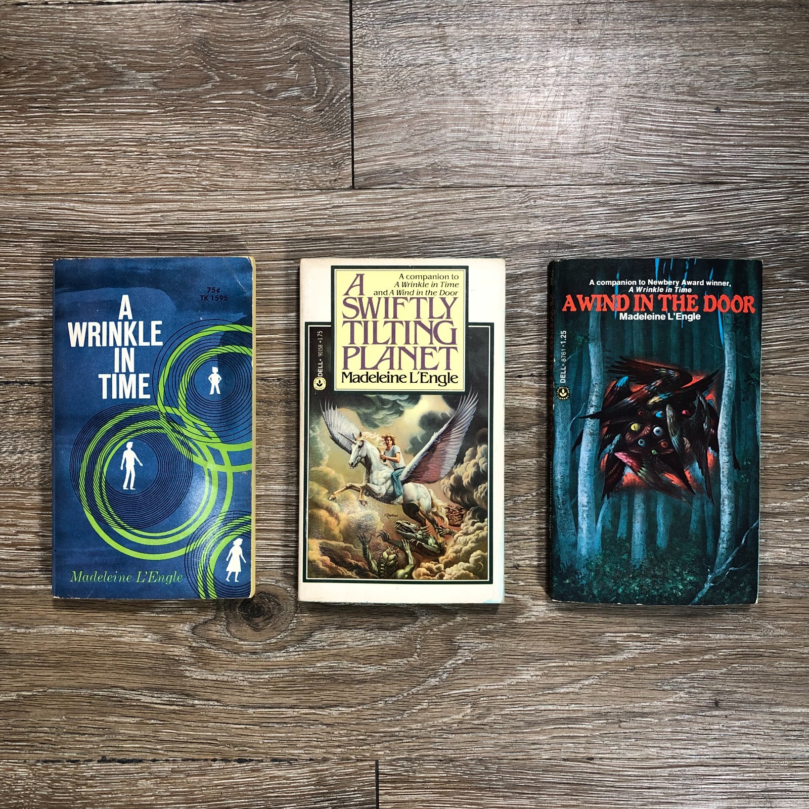 Madeleine L’Engle 3 Books Wrinkle in Time Wind in Door Tilting Planet Vintage