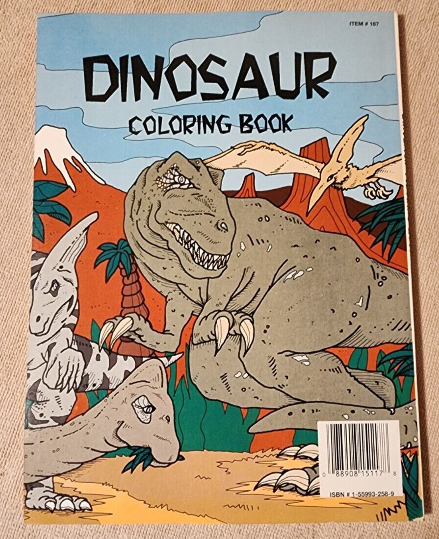 Dinosaur Coloring Book 1993 Paperback Tony Calcao PSI and Associates Unused NEW