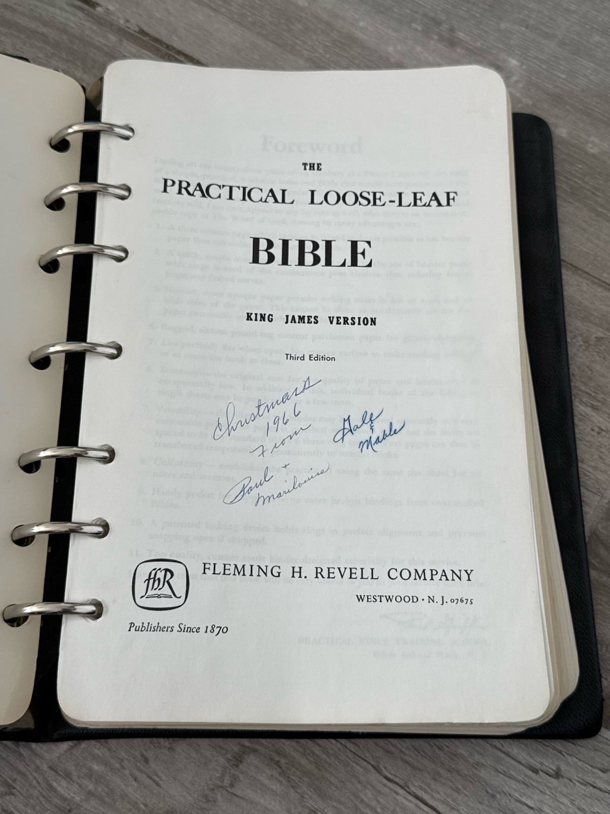 ✝️ The Practical Loose-Leaf Bible King James Version 3rd Edition Fleming Revell