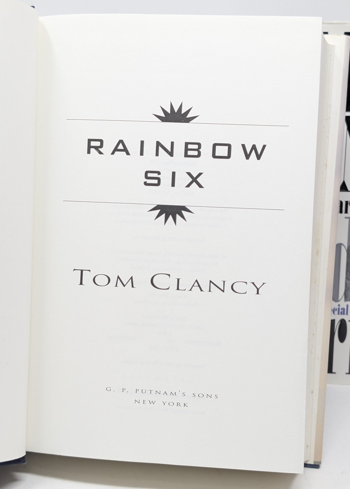SIGNED Tom Clancy Rainbow Six (1998) & Shadow Warriors (2002) First printings
