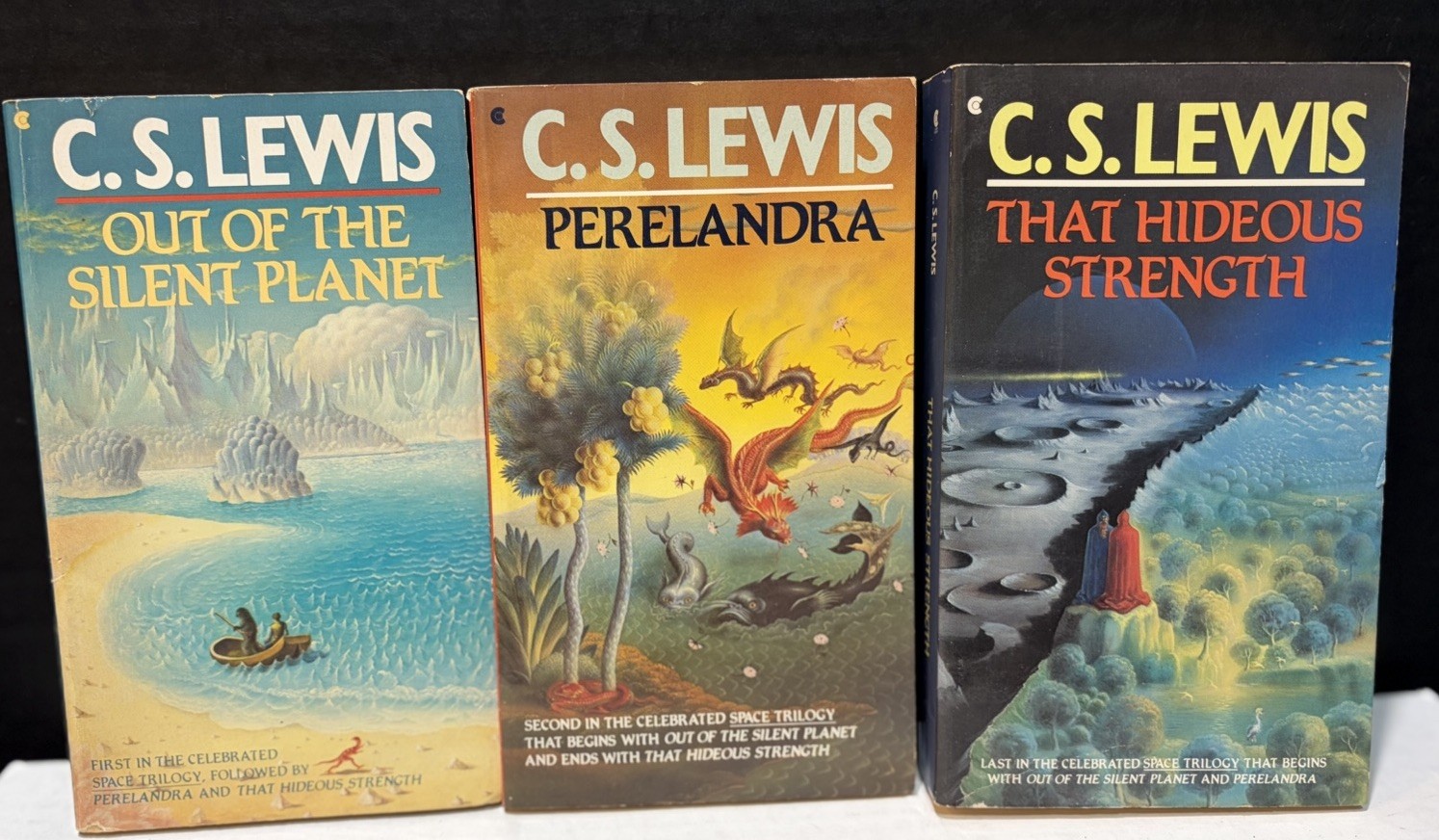 Vintage 1980’s “THE COSMIC TRILOGY” by C. S. Lewis 3 Volumes Complete