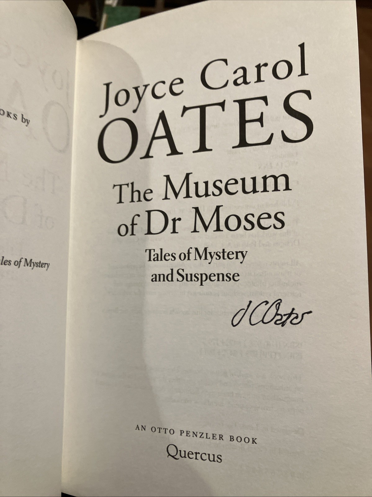 Museum of Dr Moses by Joyce Carol Oates**Signed**