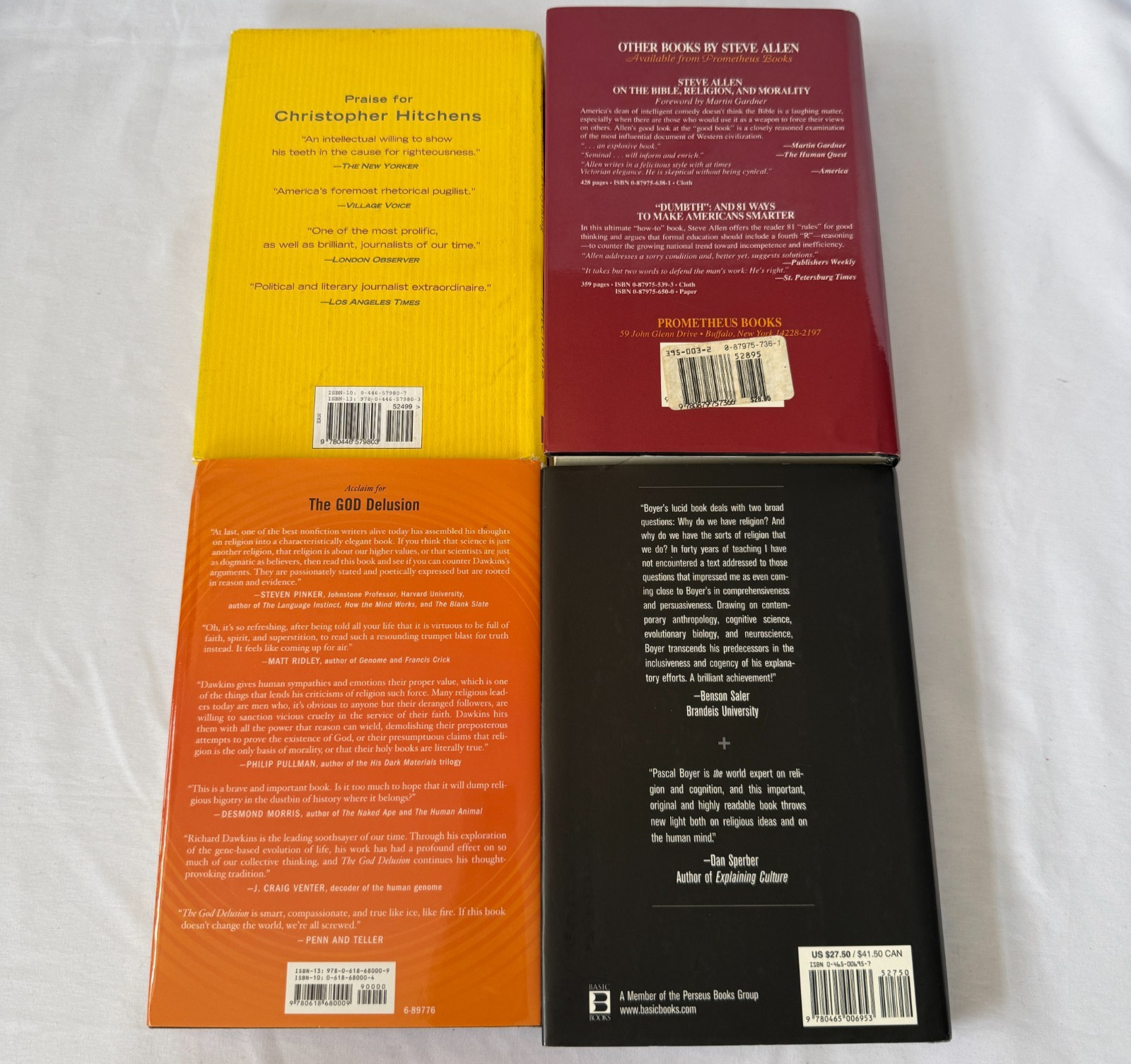 ATHEIST BOOK LOT 4 RICHARD DAWKINS CHRISTOPHER HITCHENS PASCAL BOYER STEVE ALLEN