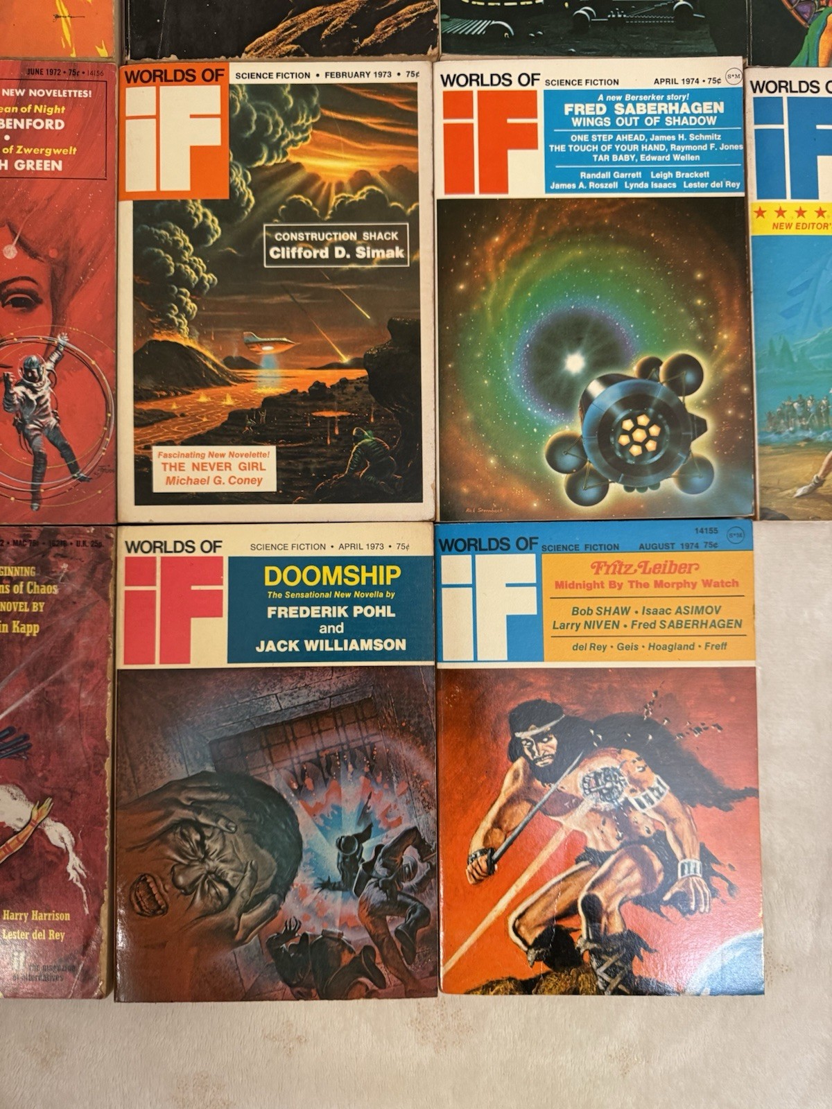 Worlds of If Science Fiction (19 Issue Lot) 1968-1974 Illustrated English Asimov