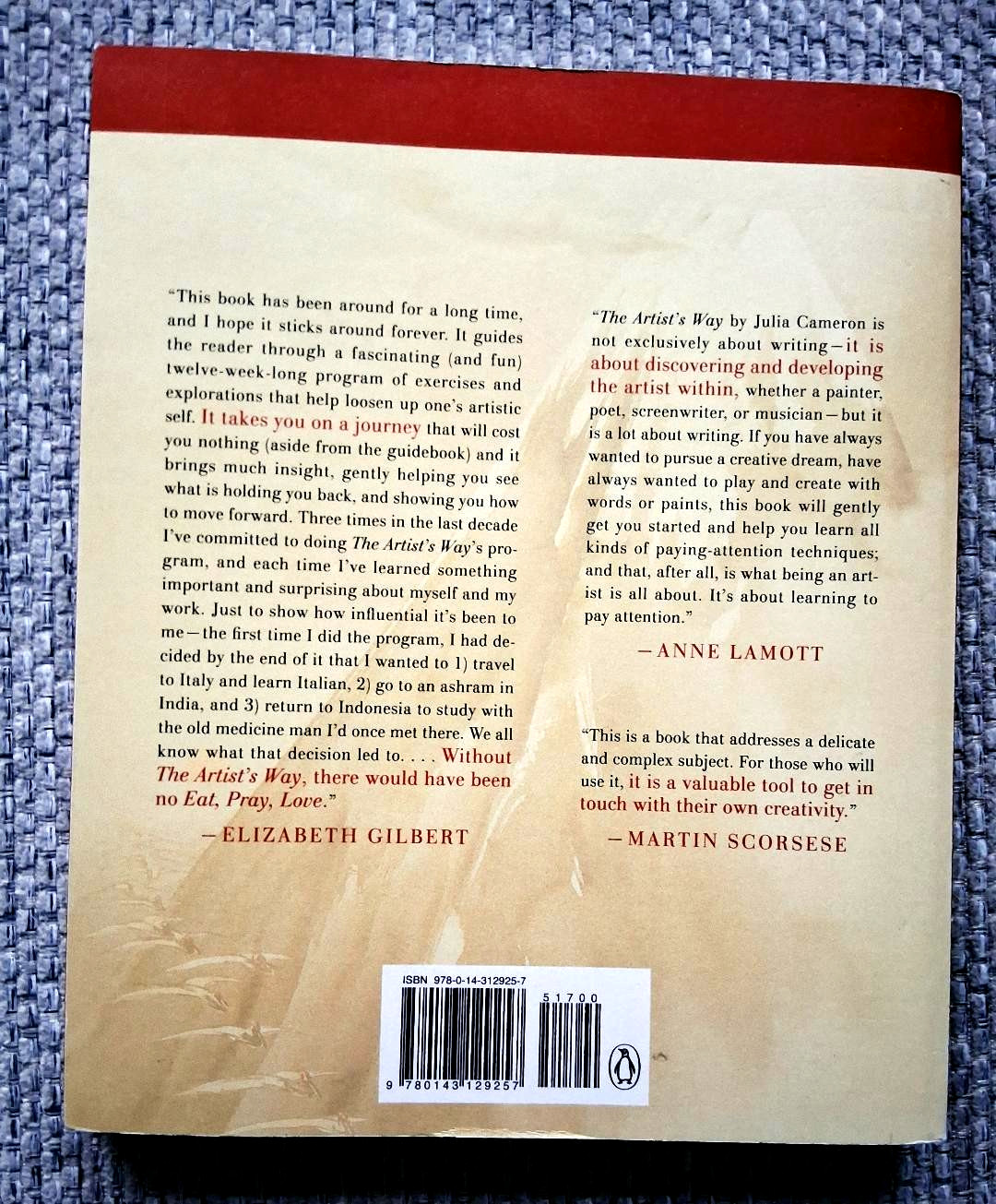 The Artist’s Way: 25th Anniversary – Paperback, by Cameron Julia – EX