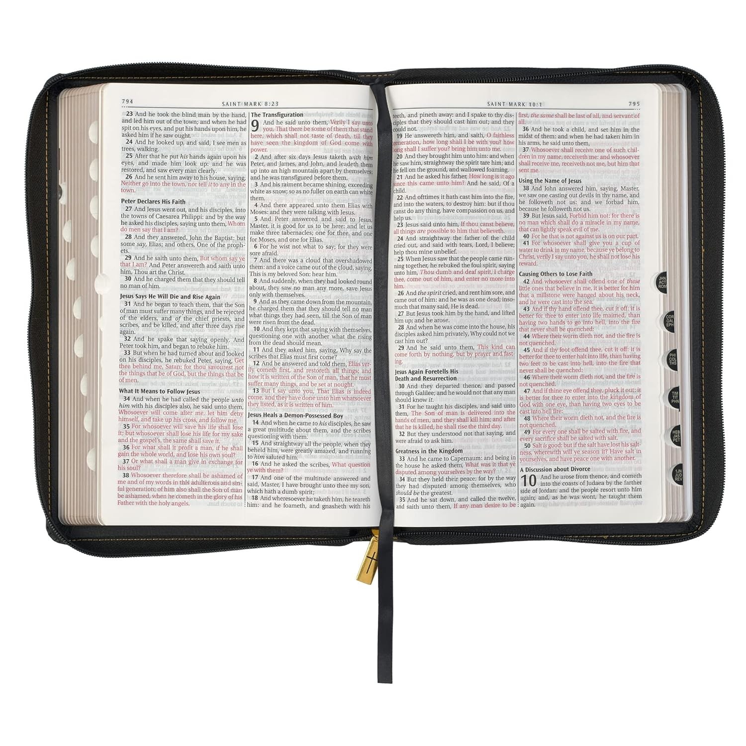 KJV Large Print Thinline Bible Black Zipper Indexed BRAND NEW in Shrink Wrap!!!