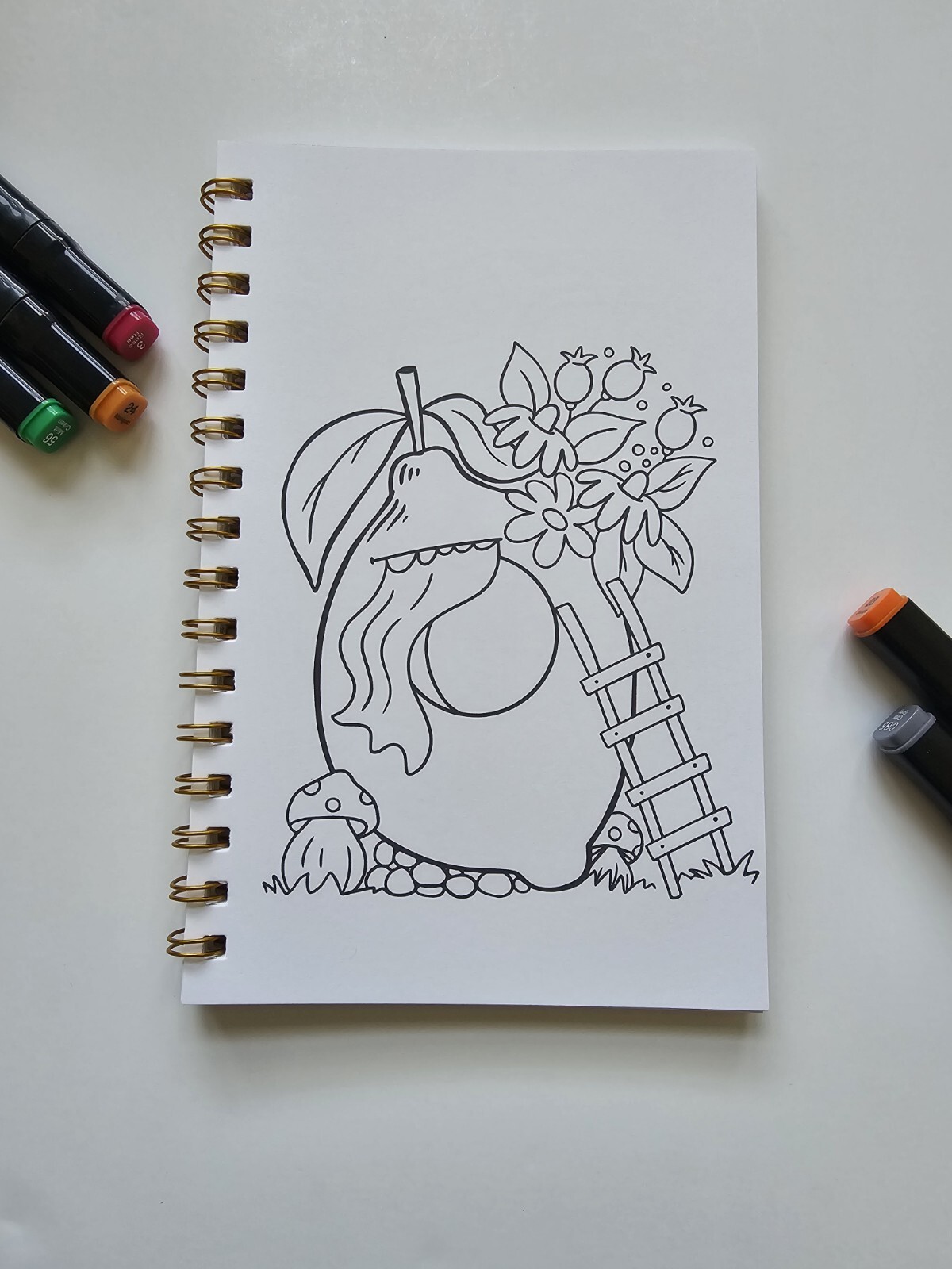 Whimsical Homes Coloring Book 8.5 X 5.5 In A5 Coloring Book For Adults And Kids.