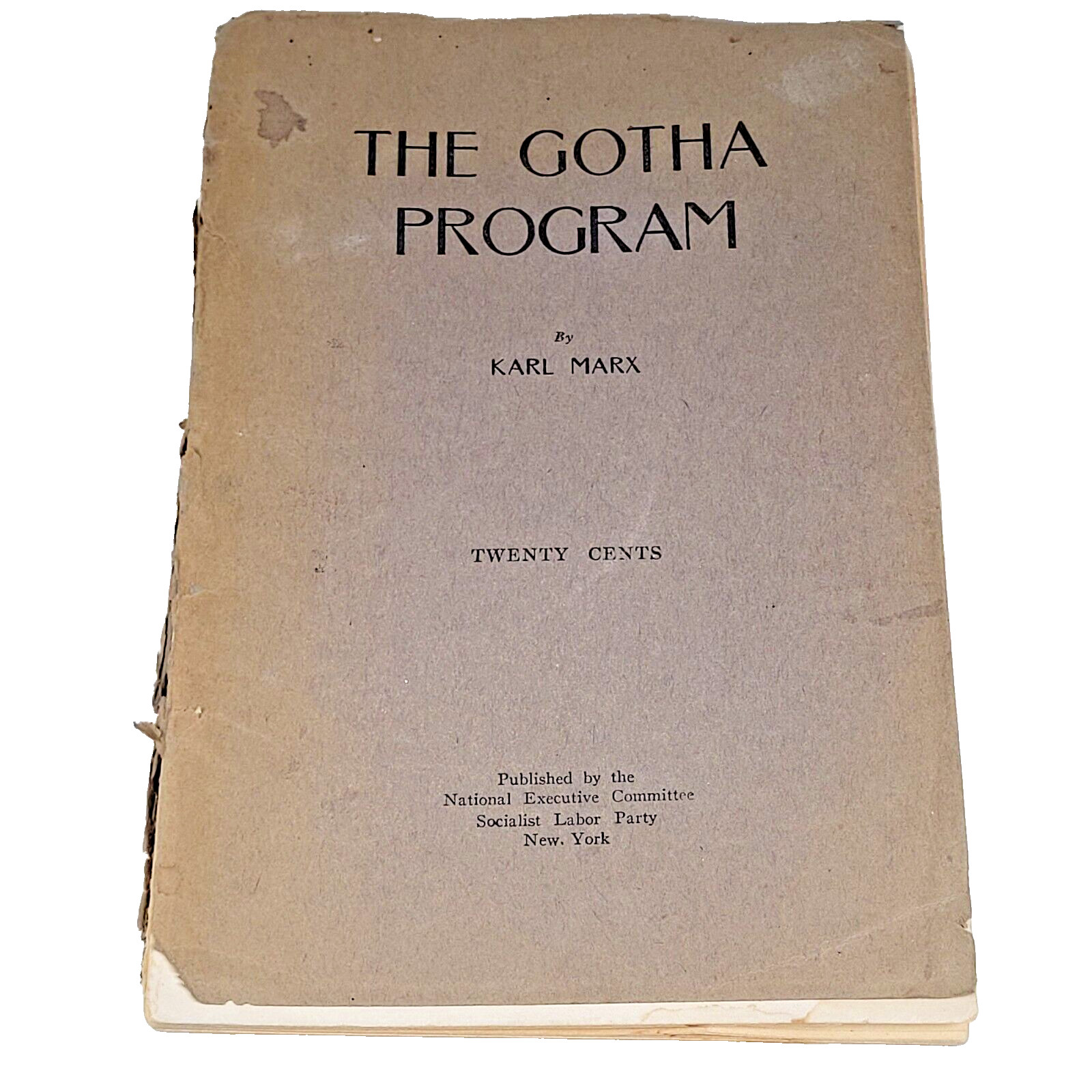 The Gotha Program by Karl Marx New York Labor News 1922 Lots of Wear Rare HTF