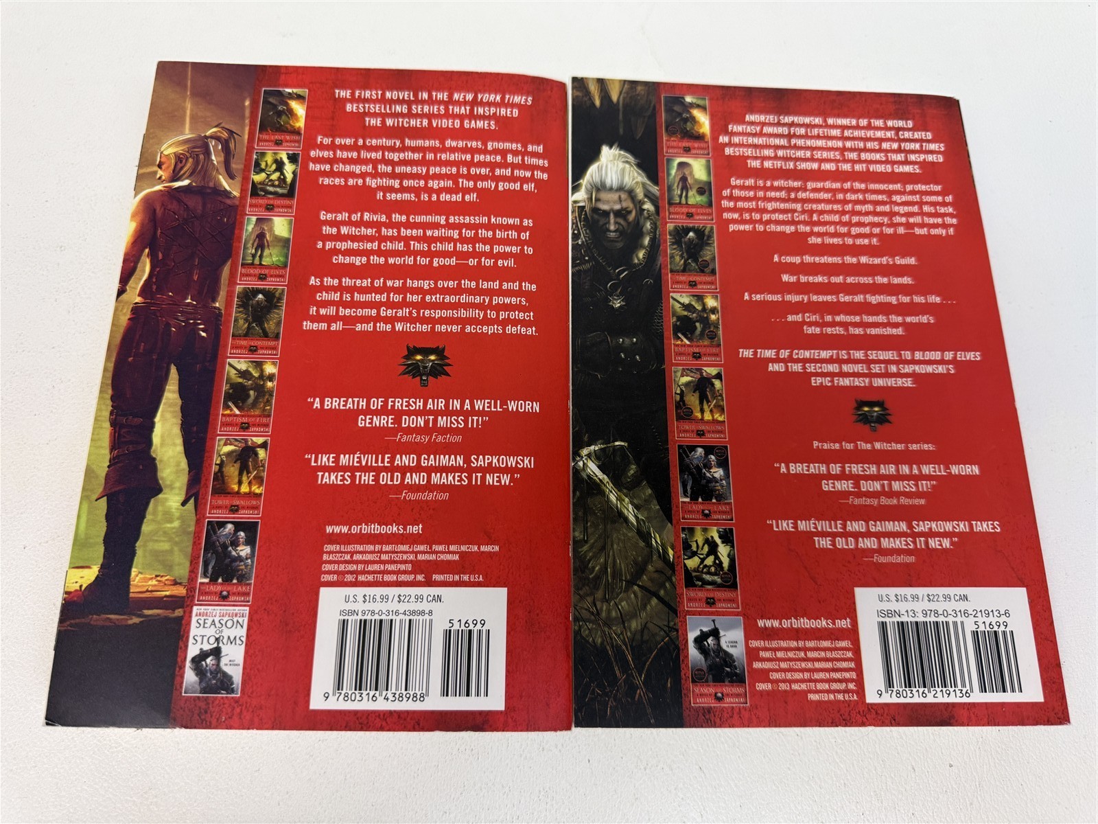 Andrzej Sapkowski Lot 5 Witcher #1-3 #6 + Last Wish