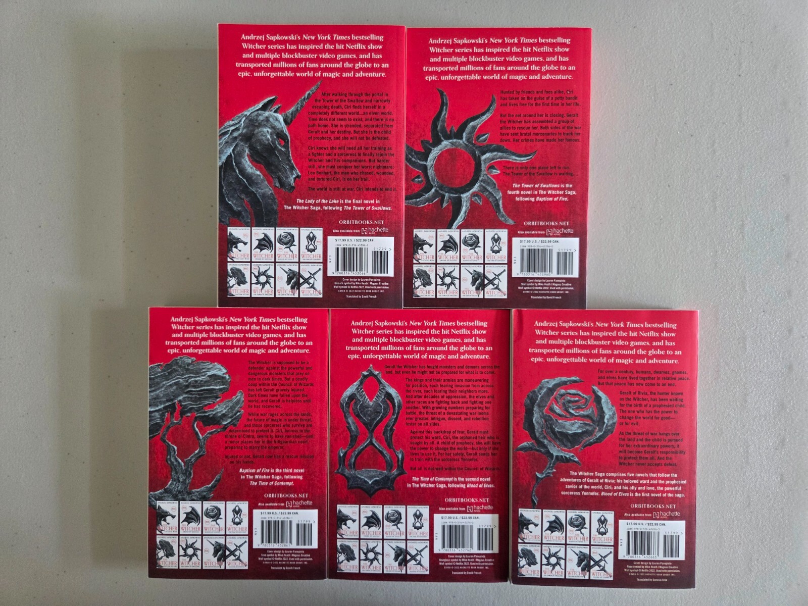 The Complete Witcher Saga Box Set Books 1-5 by Andrzej Sapkowski (2022, PB)