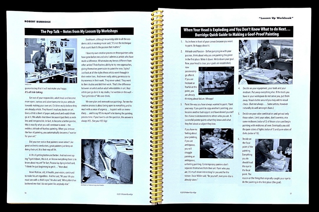 LOOSEN UP ~ ROBERT BURRIDGE’S WORKBOOK & STUDIO NOTES ~ PB/Spiral binding ~ VG