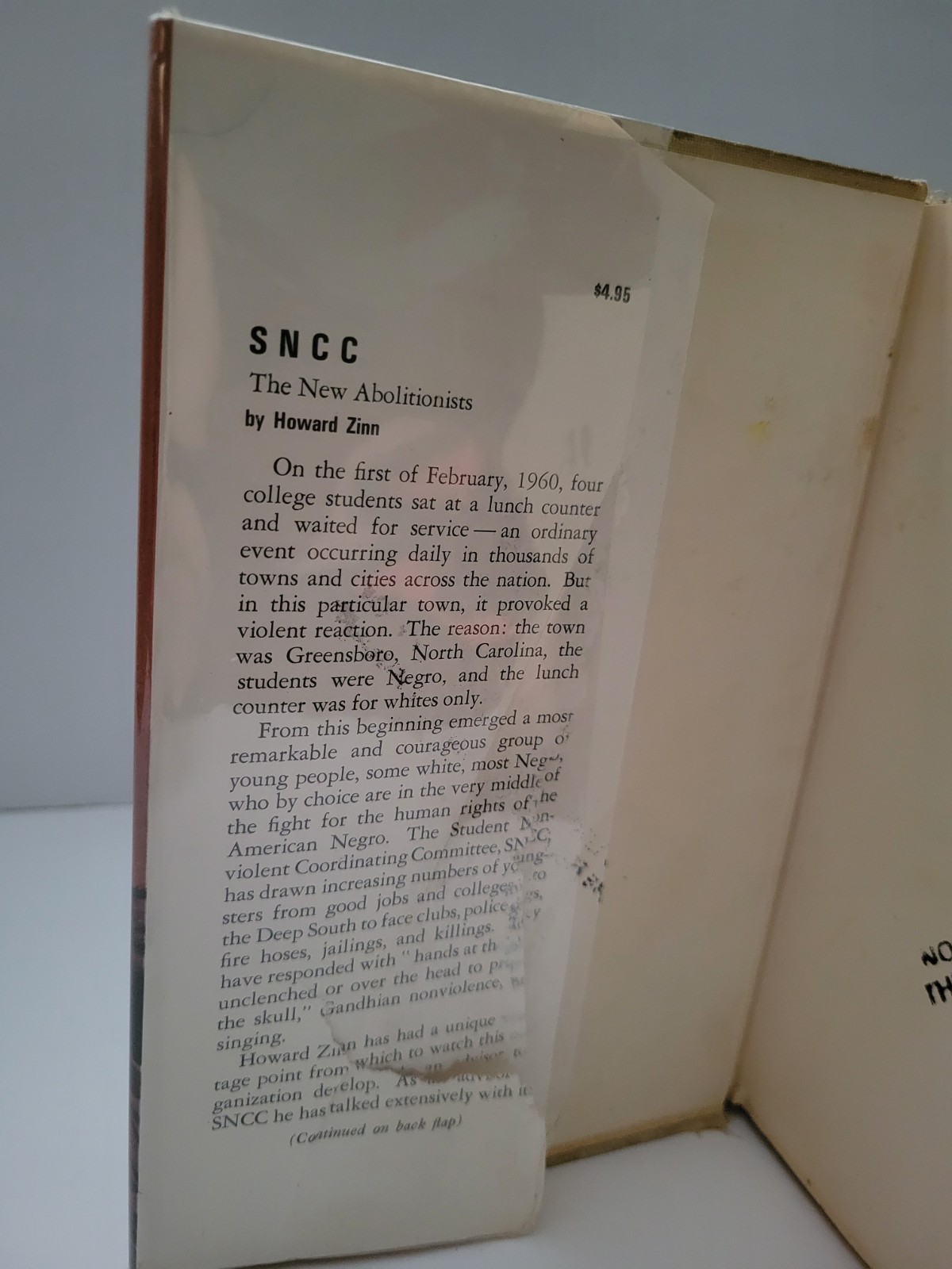 SNCC The New Abolitionists Howard Zinn First Edition 1964 Hardcover