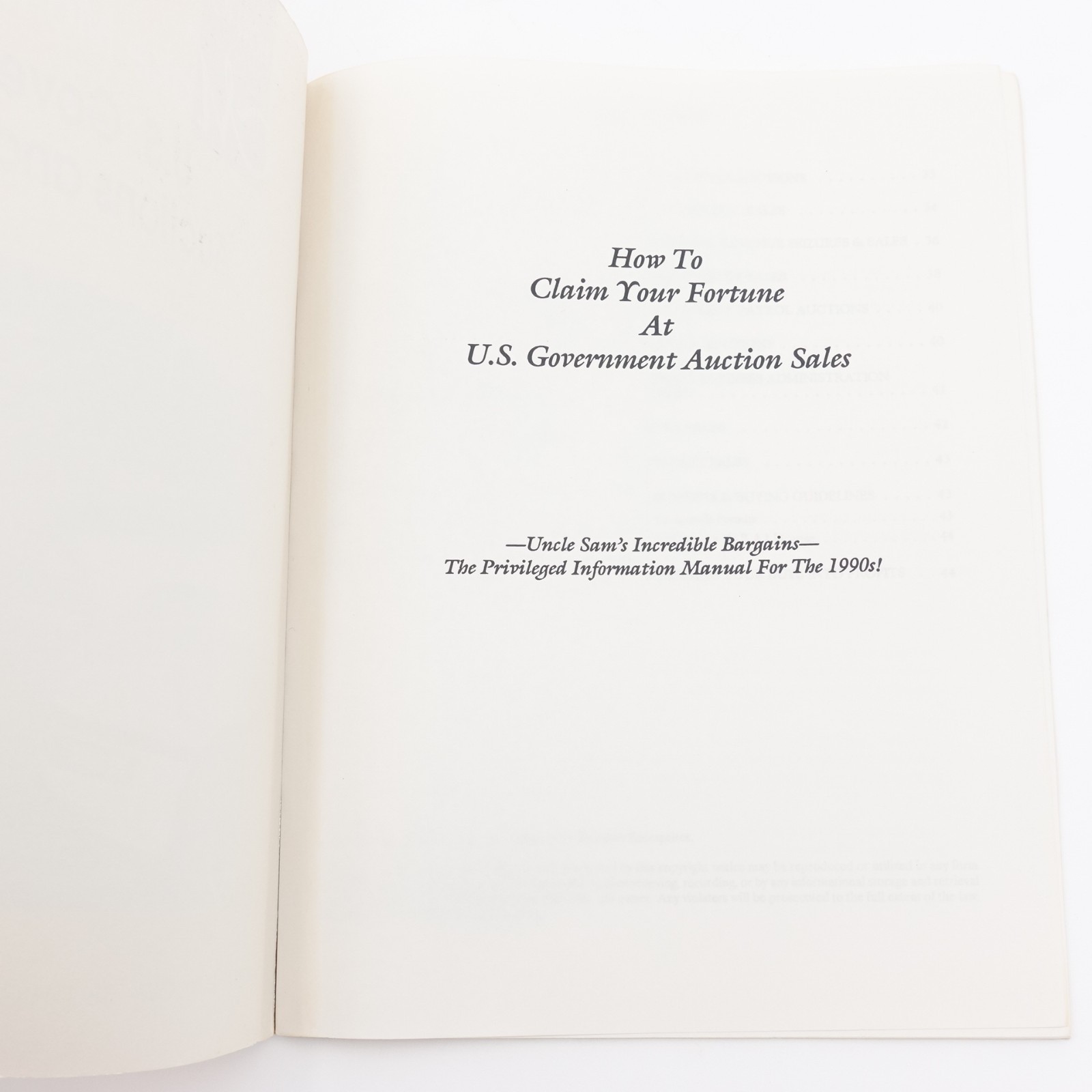 How to Make Money with US Government Auctions and Surplus 1990 PB 44 pages VGUC