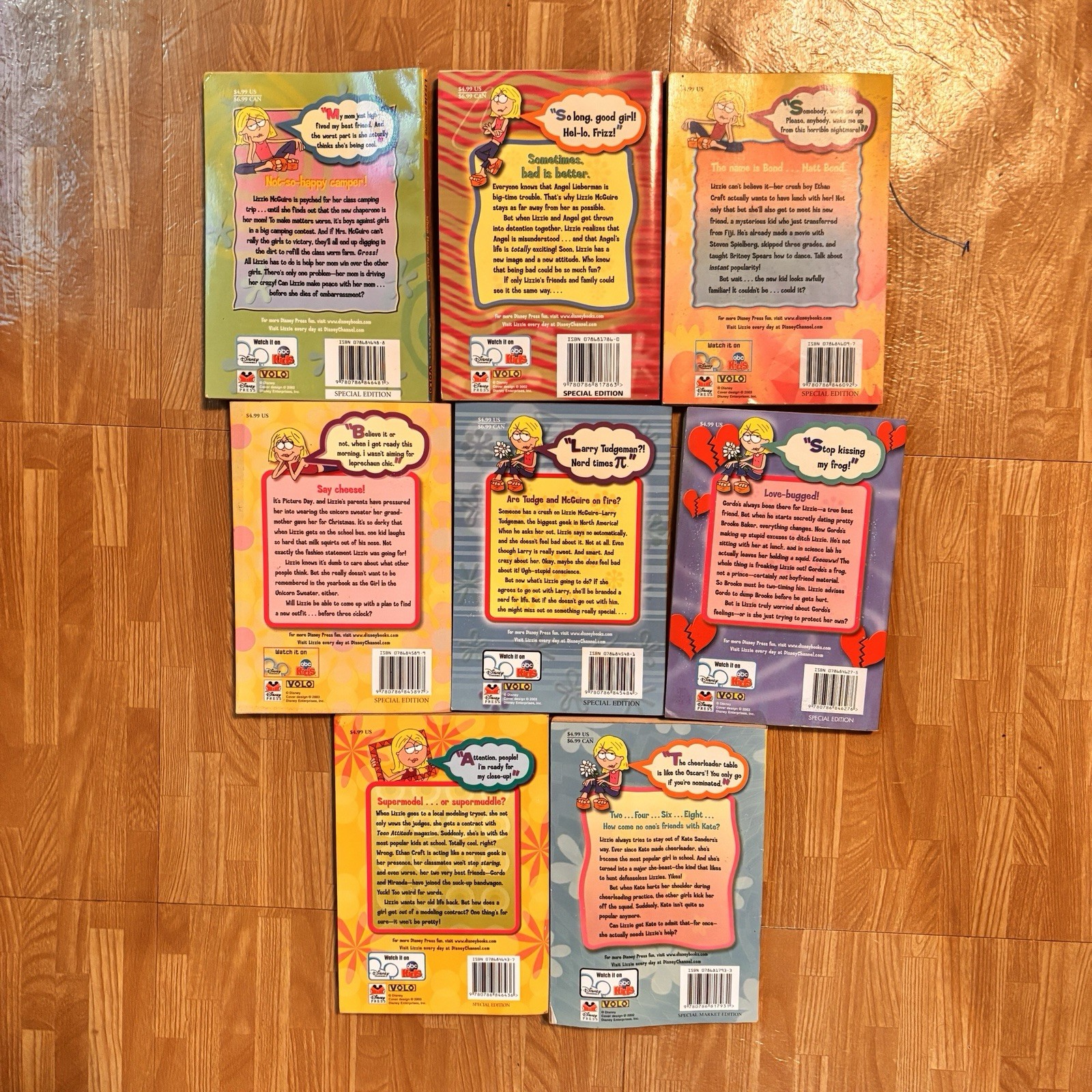 Lizzie Mcguire 2000’s Bundle Lot of 8 Paperback Mysteries TV Disney