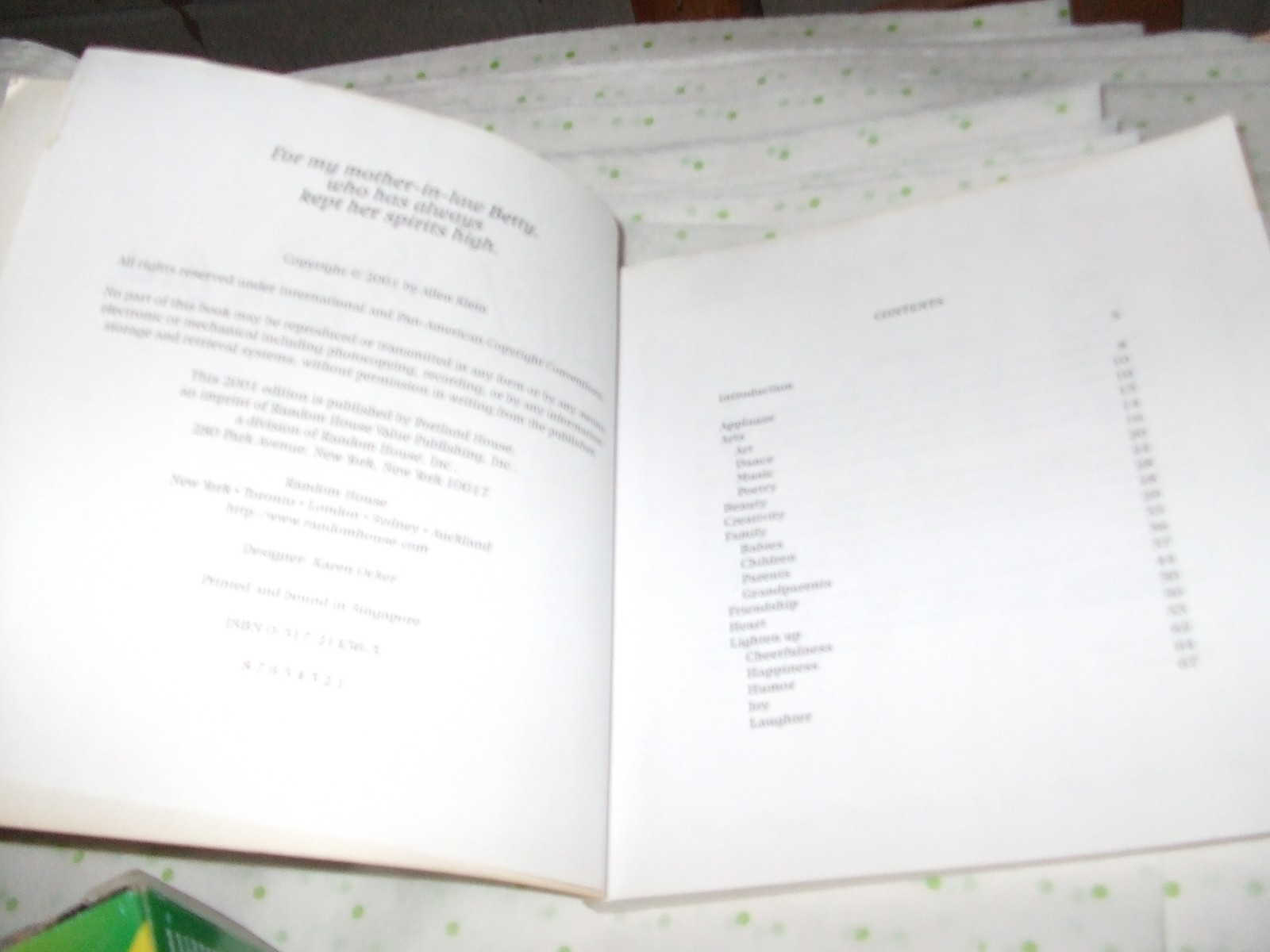 19.99 LIFT YOUR SPIRIT 650 QUOTE book LITTLE WEAR 2001 ALLEN KLEIN