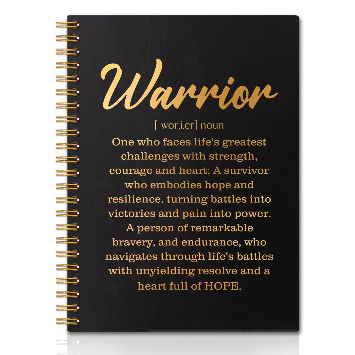 QYUVK Warrior Definition Gold Foil Hardcover 160 Pages 5.9×8 inches, Black