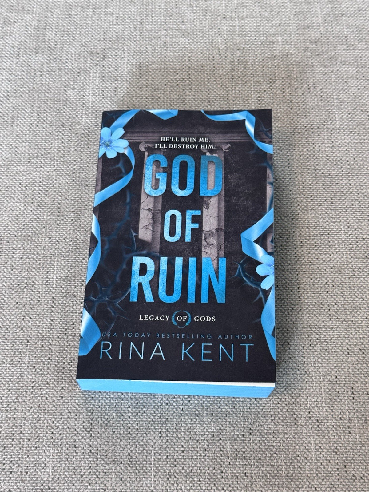 God of Ruin Rina Kent Signed Deluxe Edition Blue Sprayed Edge Legacy of Gods New