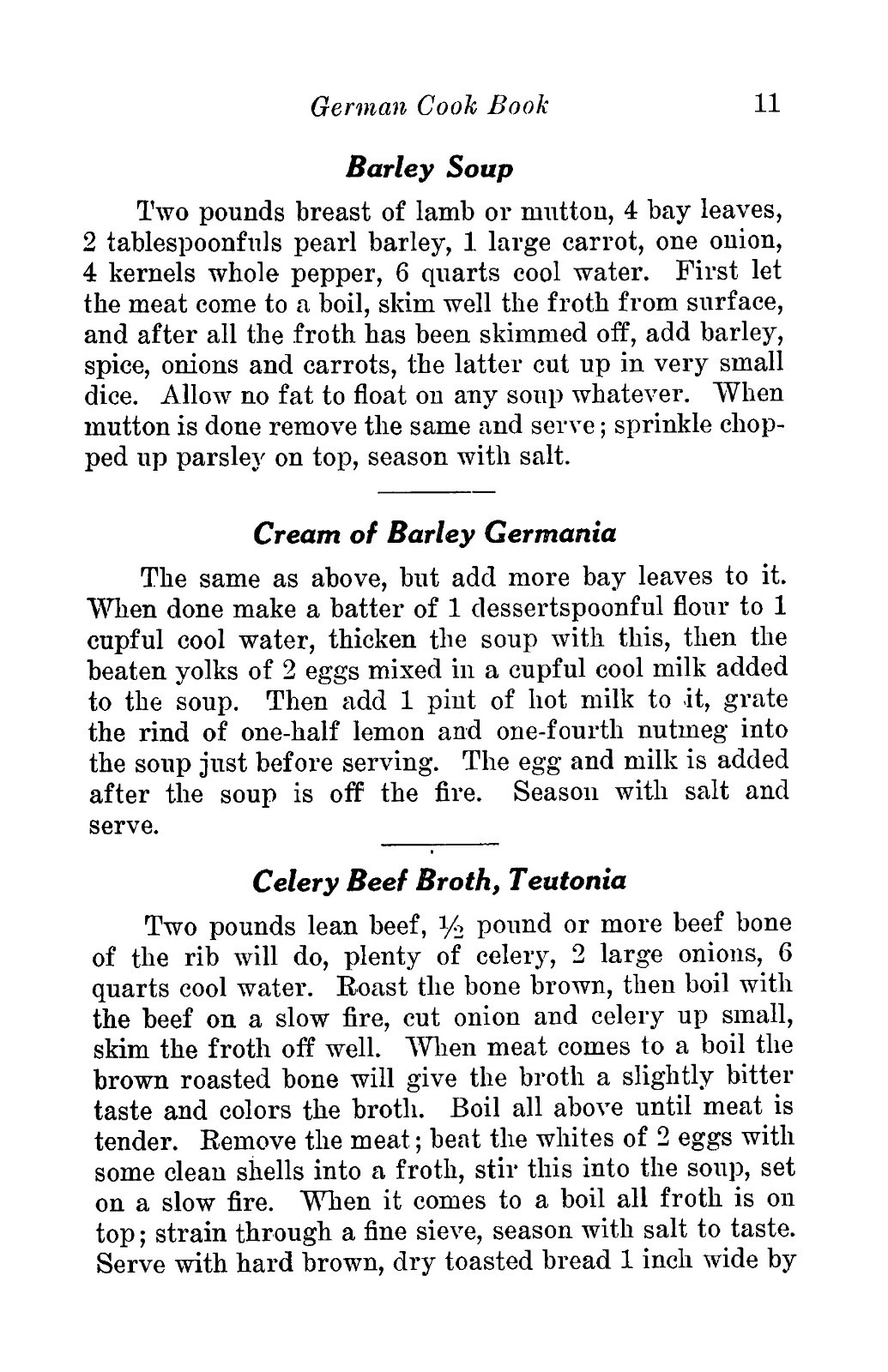 1912 Science Of Health German Cook Book 30 Pages