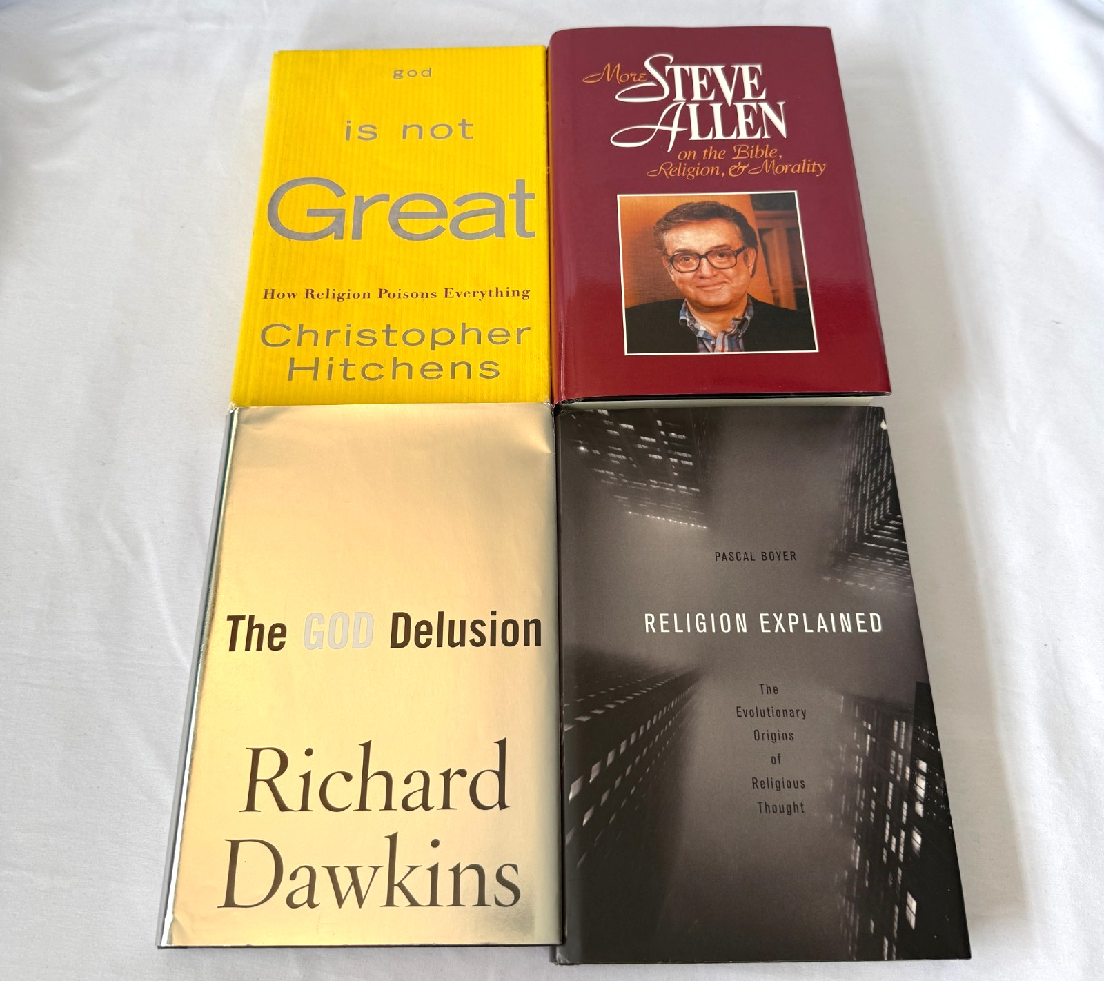 ATHEIST BOOK LOT 4 RICHARD DAWKINS CHRISTOPHER HITCHENS PASCAL BOYER STEVE ALLEN