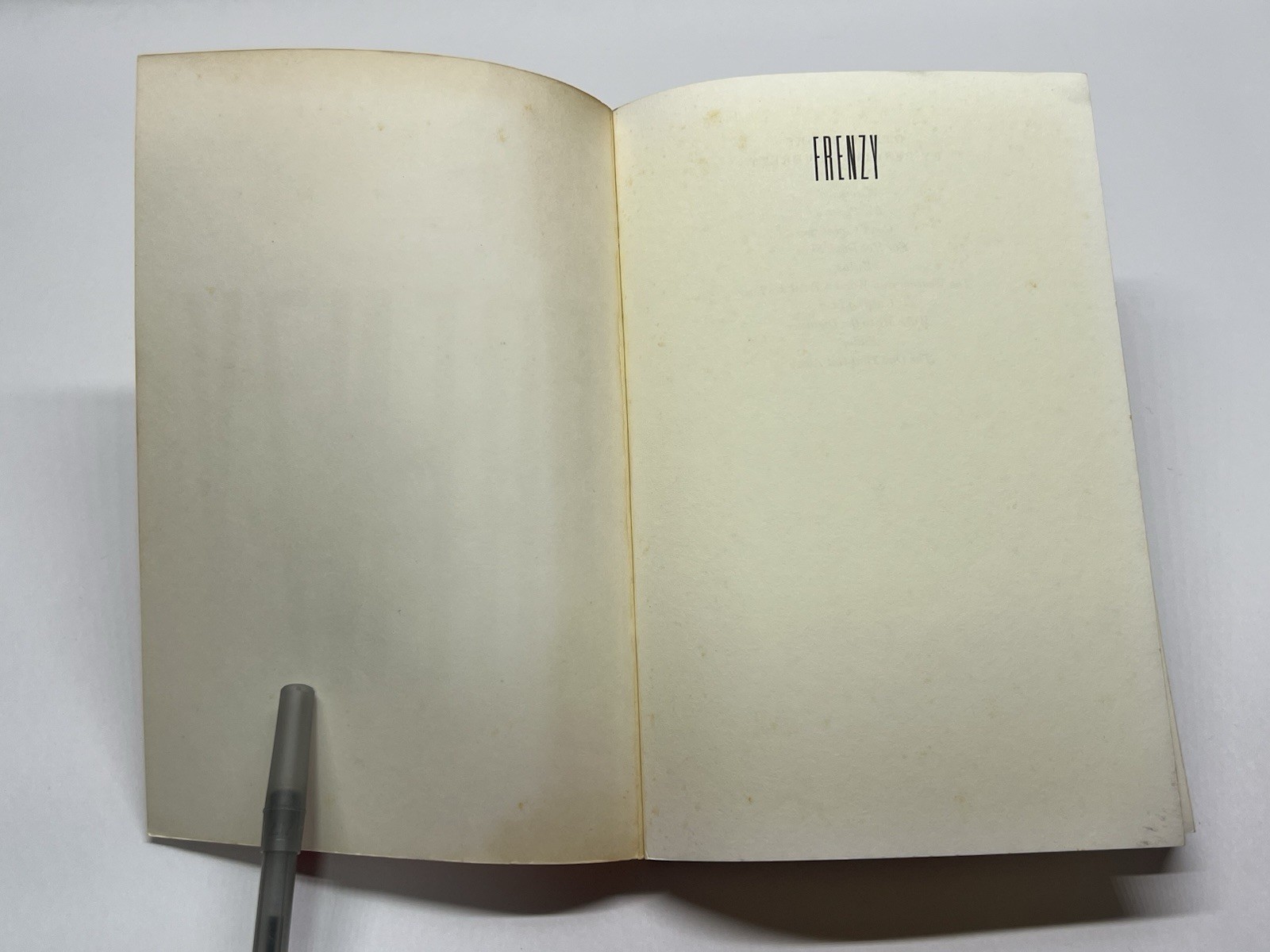 FRENZY BY PERCIVAL EVERETT, SIGNED, FIRST GRAYWOLF PRINTING 1997, DIONYSUS