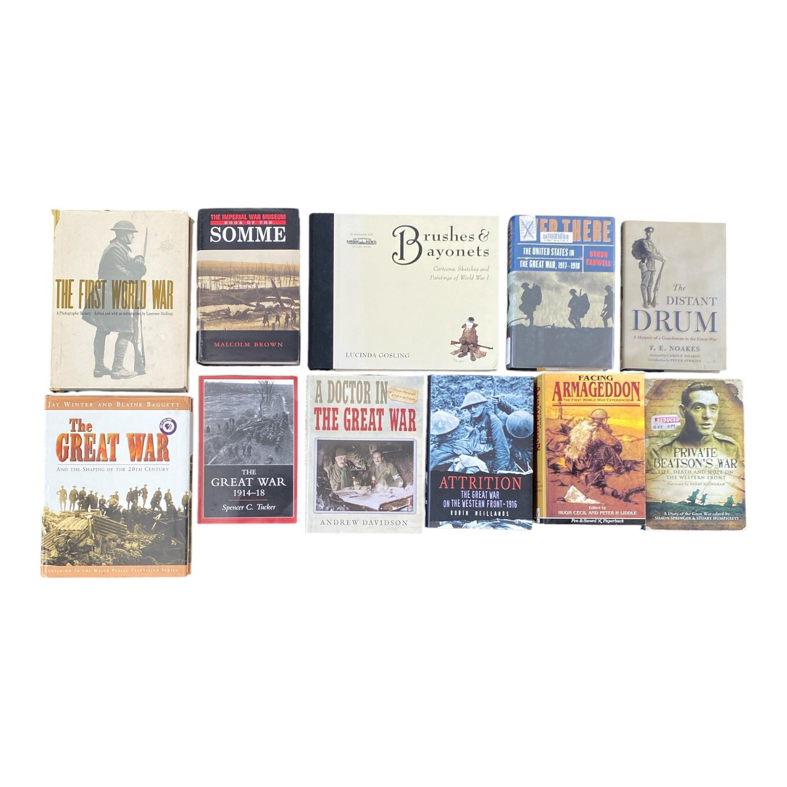 Lot Of 10 World War I WWI Great War History Military Somme Western Front HC PB