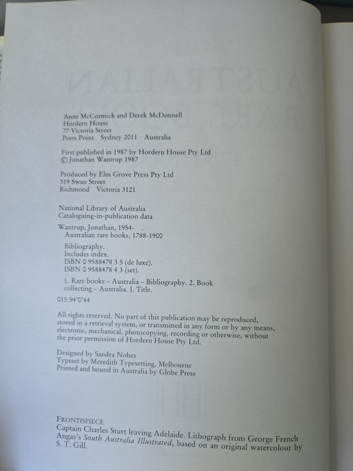 Australian Rare Books 1788-1900 SIGNED Deluxe Ed. Jonathan Wantrup