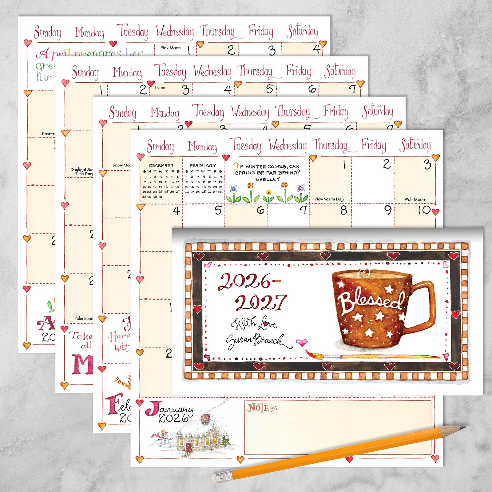 TF Publishing 2026-2027 Susan Branch Small Monthly Pocket Planner 3.5×6.5in