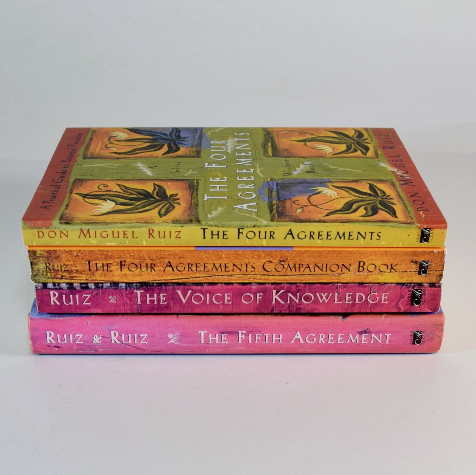 Don Miguel Ruiz Lot of 4 Toltec Wisdom books – Four Agreements Fifth Agreement