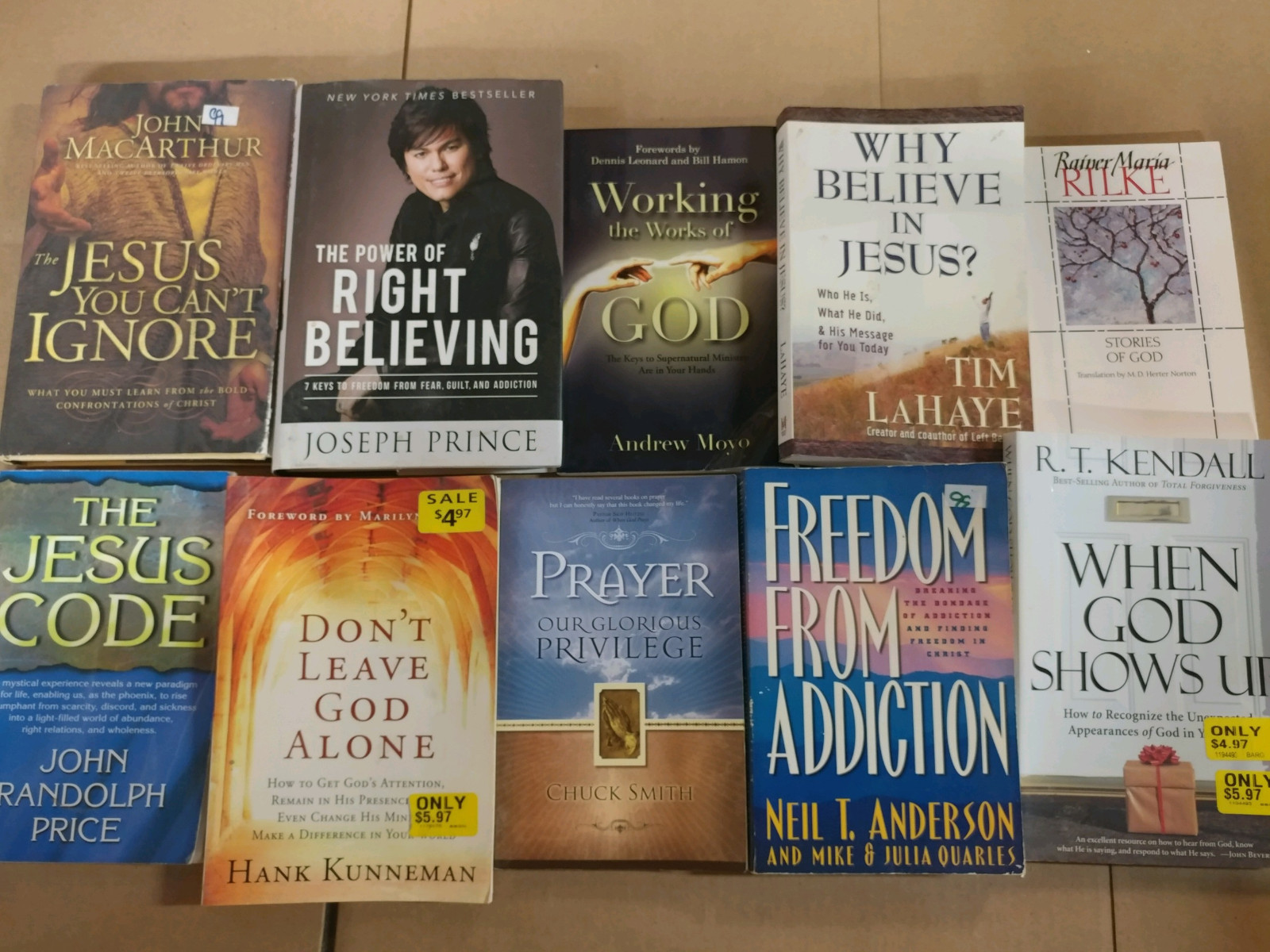 Lot of 5 Pounds LBs Christian Prayer Bible Jesus Theology Pray Books RANDOM*MIX