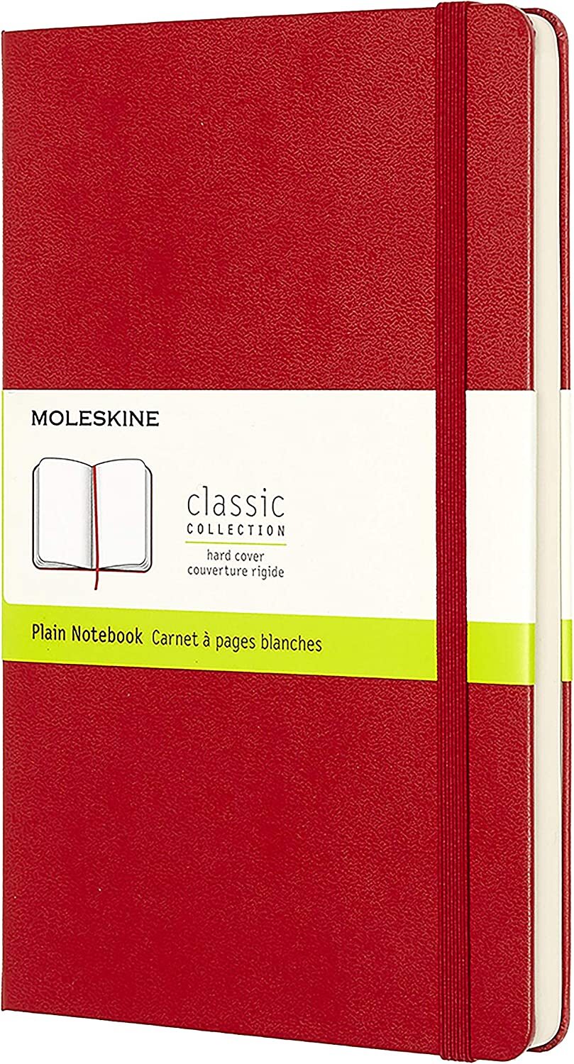 Moleskine Classic Notebook Hard Cover Large Plain/Blank Scarlet Red 240 Pages