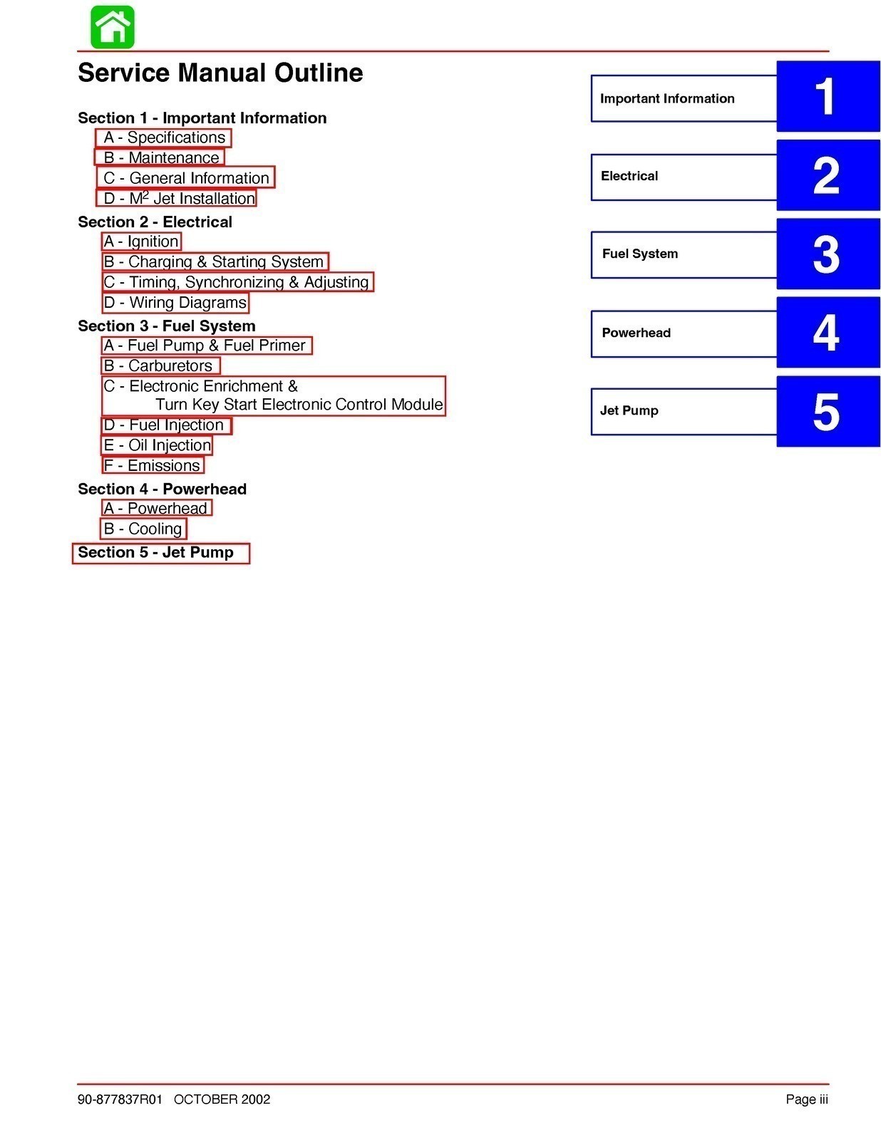 MERCURY 210 240 JET DRIVE STARTING YR 2000 SERVICE MANUAL FIXED – FRONT & BACK
